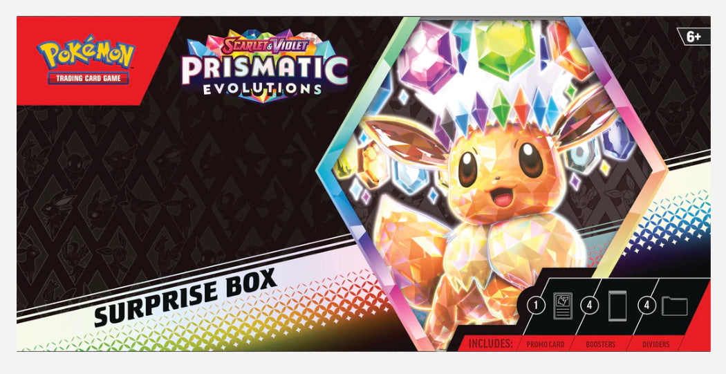 Pokemon Prismatic Evolutions Surprise Box - Rare Collectible Trading Cards for Kids & Adults | Perfect for Gifts, Battles & Display Collections