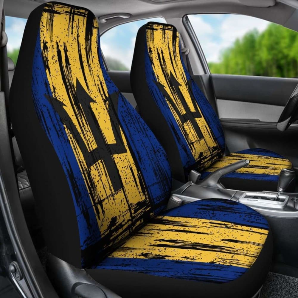 Barbados Grunge Flag Car Seat Cover - Durable & Stylish Universal Fit for Cars, Trucks & SUVs - Perfect for Road Trips, Travel & Everyday Commute