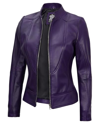 Amy - Purple Leather Jacket Women