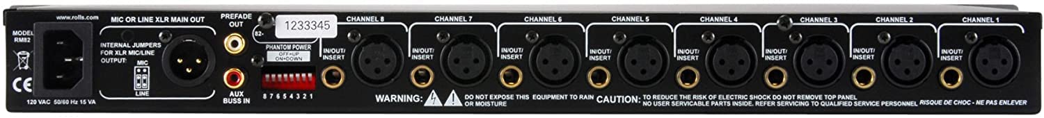 Rolls RM82 Professional 8-Channel Mic/Line Audio Mixer - Perfect for Live Performances, Studio Recording & Podcasting