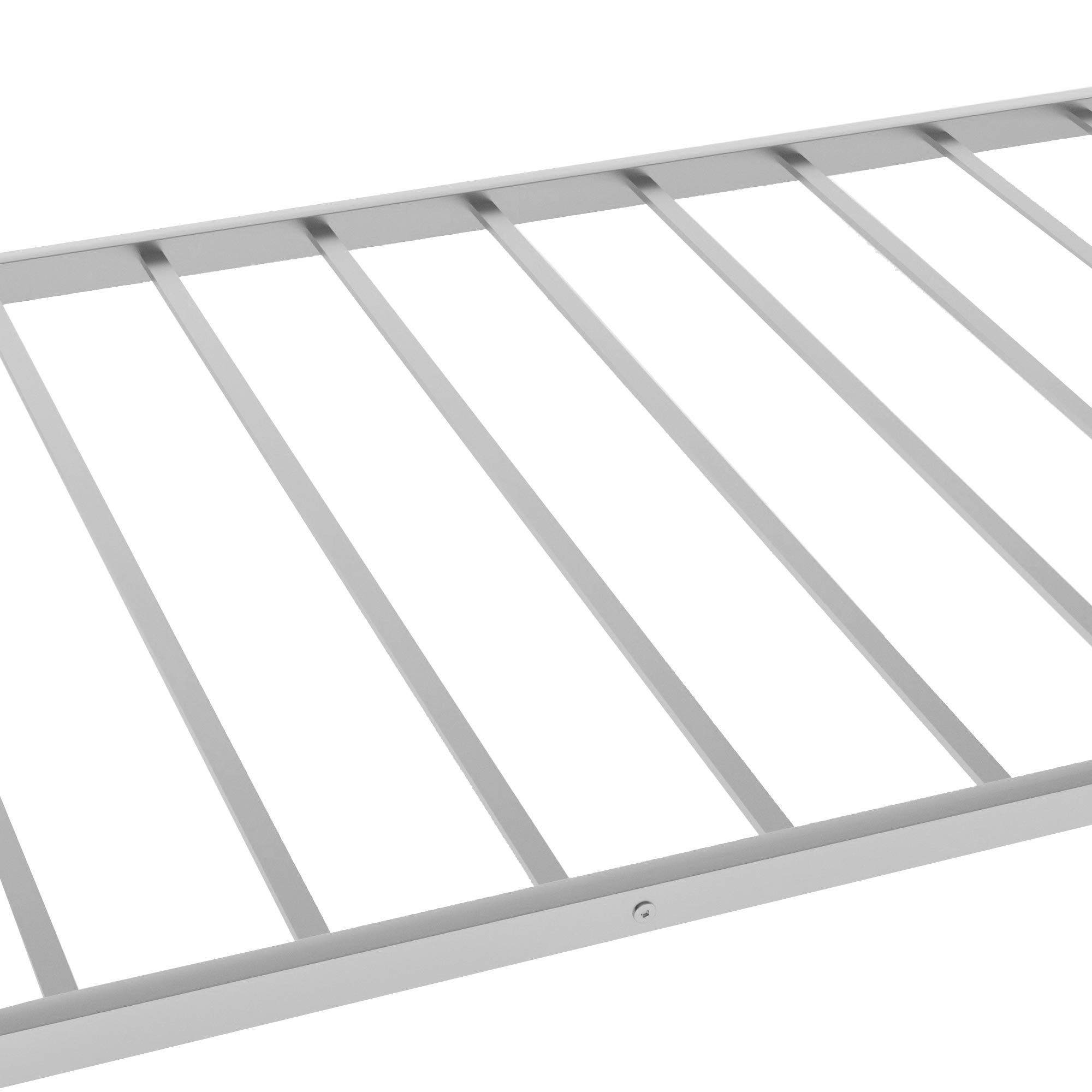 Triple Bed Bunk - Twin Over Twin Over Twin Metal Bunk Bed Frame with Safety Guard Rails & Ladder for Kids/Teens - No Box Spring Needed - Silver & Steel - Perfect for Kids' Bedrooms, Dorm Rooms & Space-Saving Solutions