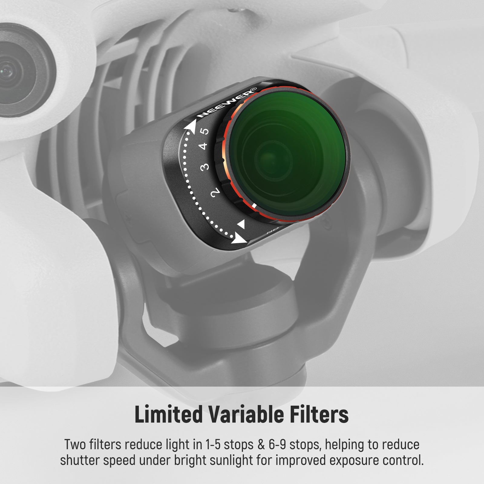 NEEWER FL 33 4-Pack Adjustable ND Filter Kit for DJI Mini 4 Pro Drone - Perfect for Aerial Photography, Videography & Cinematic Shots in Bright Sunlight