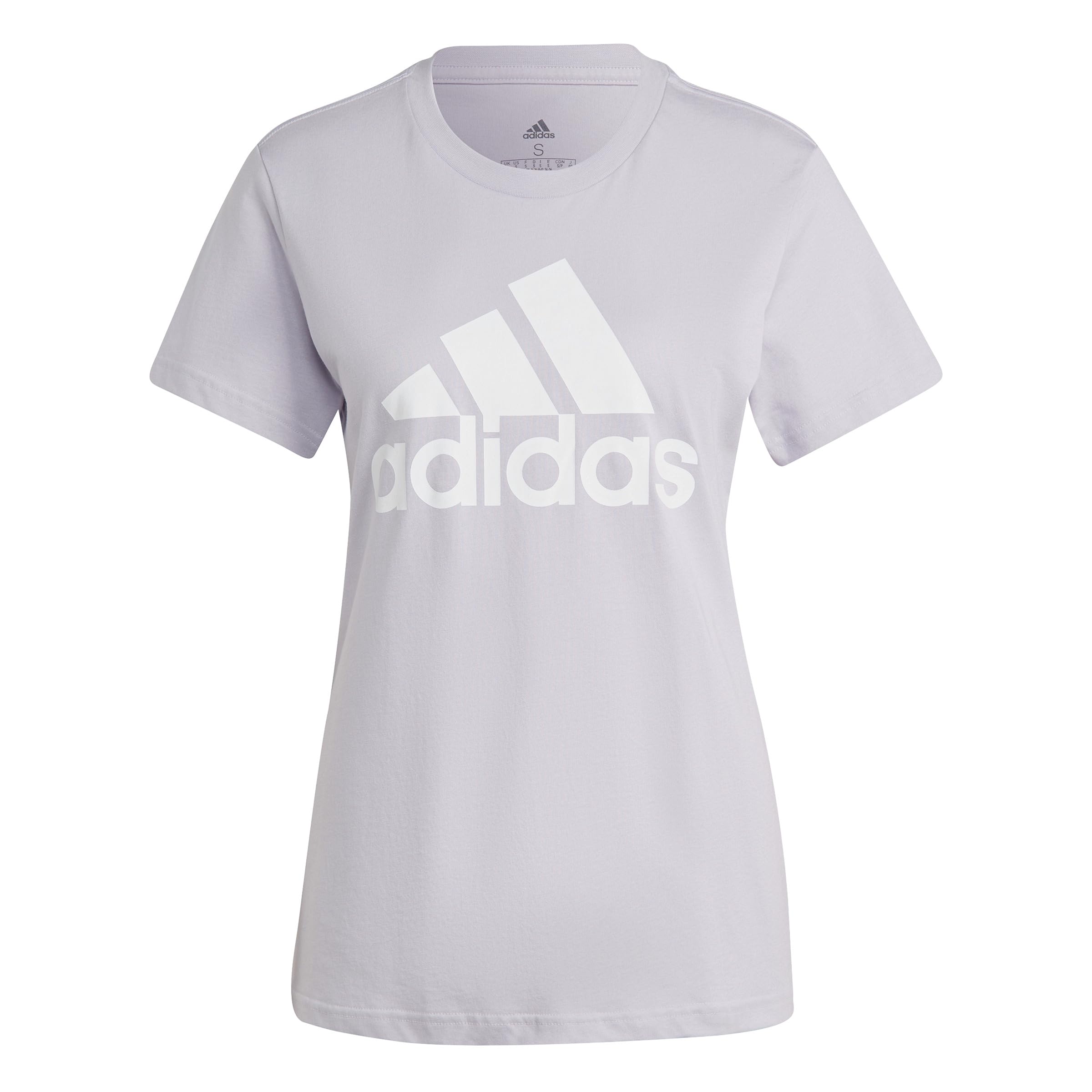 adidas Women's Essential Logo Loungewear T-Shirt - Soft Cotton Comfort for Casual Wear, Home Relaxation & Athleisure Outfits