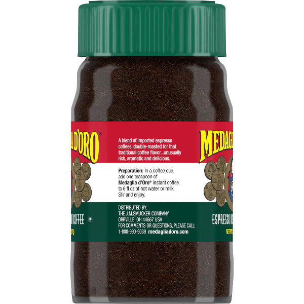 Medaglia d'Oro Instant Espresso Coffee Powder - Rich Italian Blend for Quick Brewing at Home, Office or Travel | Perfect for Lattes, Cappuccinos & Baking