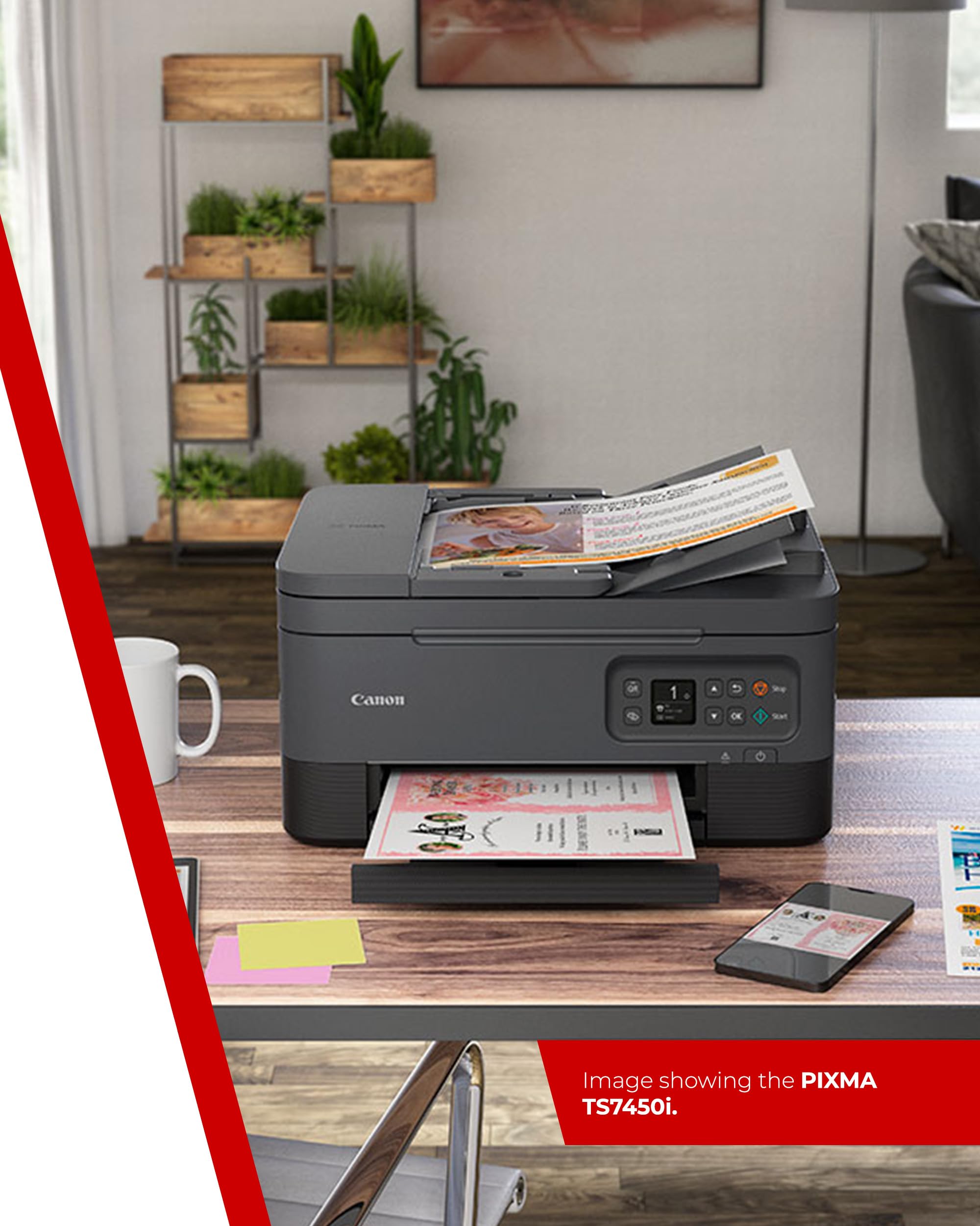 Canon PIXMA TS7450a Wireless All-in-One Inkjet Printer with Scanner & Copier - High-Quality Printing for Home Office & Creative Projects | Perfect for Remote Work, School Assignments & Photo Printing