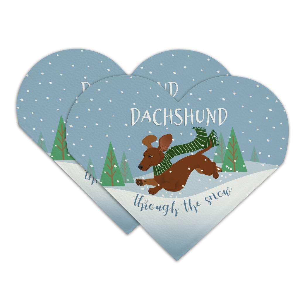 Dachshund Christmas Bookmark Set of 2 - Faux Leather Winter Snow Design for Book Lovers - Perfect Gift for Readers & Holiday Decor