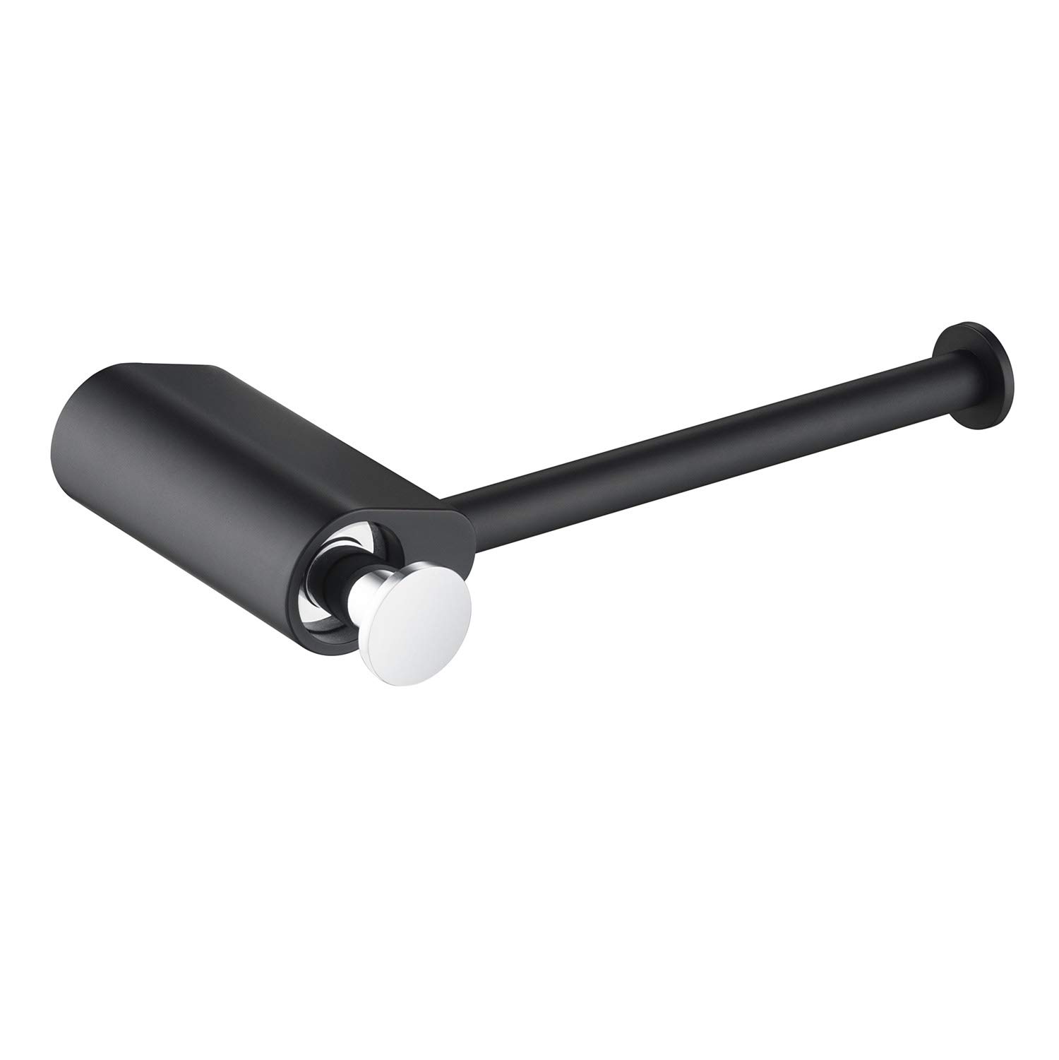 Stainless Steel Wall Mounted Toilet Paper Holder - Chrome Black Bathroom Tissue Roll Holder for Modern Home & Commercial Use (KBA1302) | Durable & Stylish Bath Accessory for Toilet, Restroom, Powder Room & RV