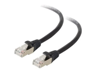 25Ft Cat5E Snagless Shielded (STP) Ethernet Network Patch Cable - Black - High Speed Internet & Gaming Cable for Home Office & LAN Setup
