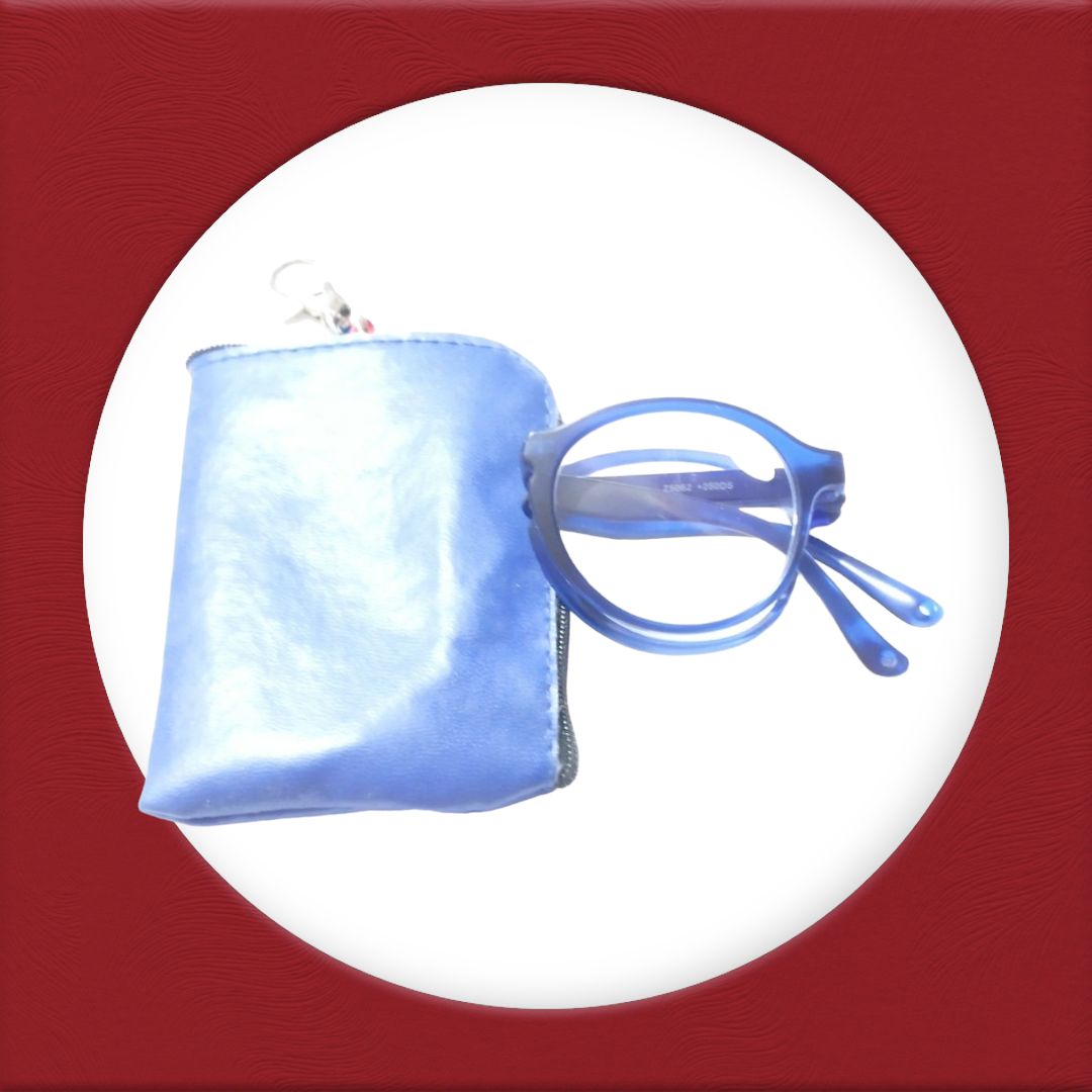 Round Folding Reading Glasses with Zip Pouch - Compact & Portable Reading Eyewear for Men & Women - Perfect for Travel, Reading, and Everyday Use