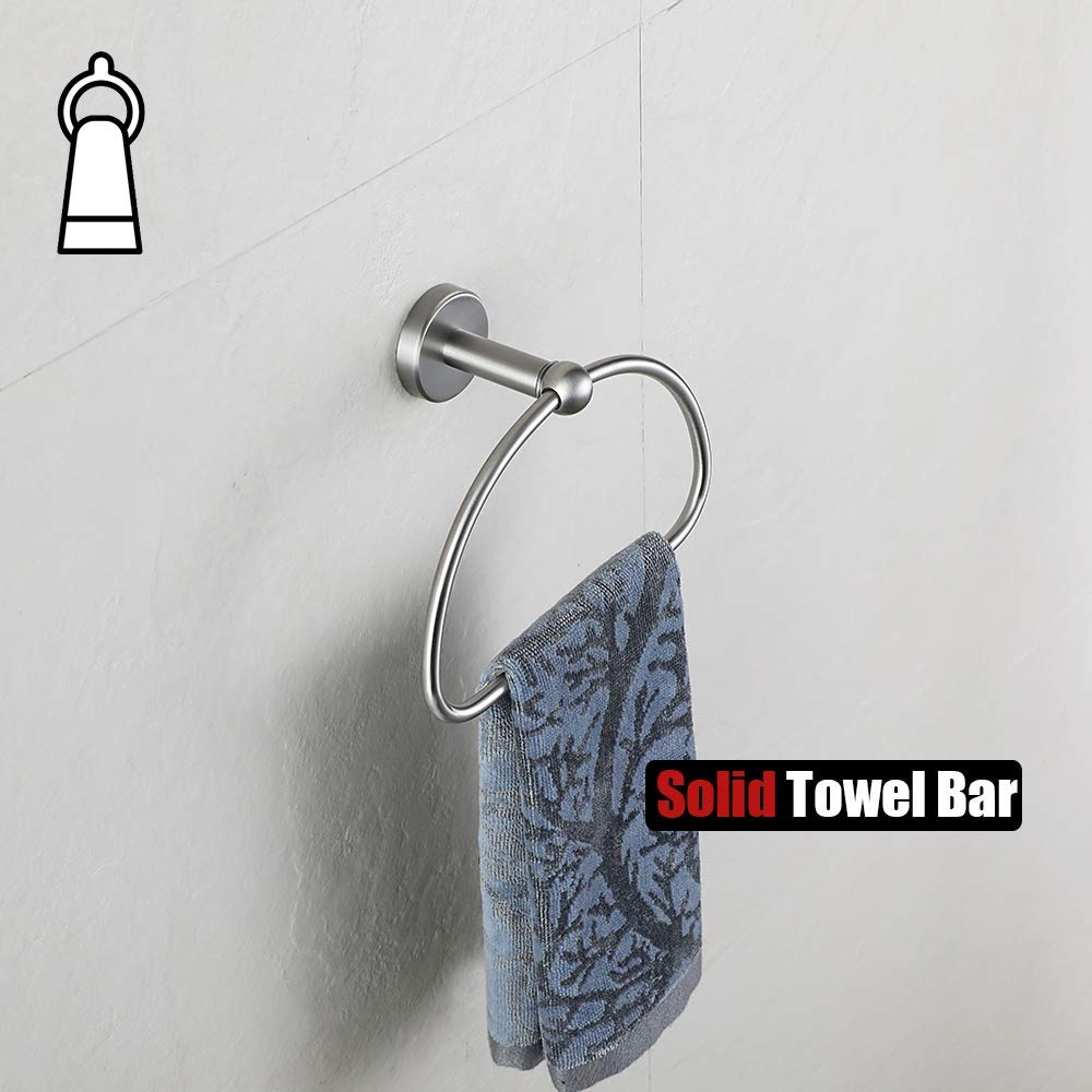 Stainless Steel Towel Ring Holder - 7 Inch Brushed Nickel Wall Mounted Bathroom Accessory (TR160-BN) - Perfect for Bathrooms, Kitchens, and Powder Rooms