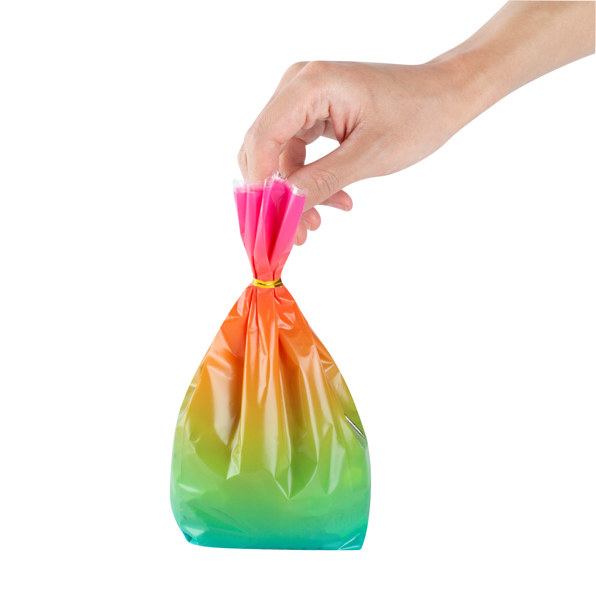 Rainbow Ombre Plastic Candy Bags - 4 x 2 x 9.5 Inches Gusseted Stand-Up Pouches (4000 Count Bulk Box) - Perfect for Candy Packaging, Party Favors & Retail Display