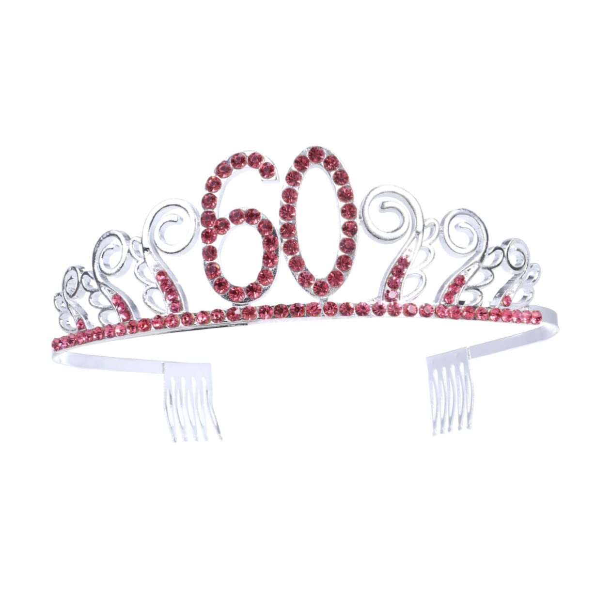 FRCOLOR Red Rhinestone Crown for Girls & Women - Sparkly Birthday Queen Headpiece, Hair Comb, Headband & Hair Clips Set for Parties, Weddings, Cosplay & Special Occasions