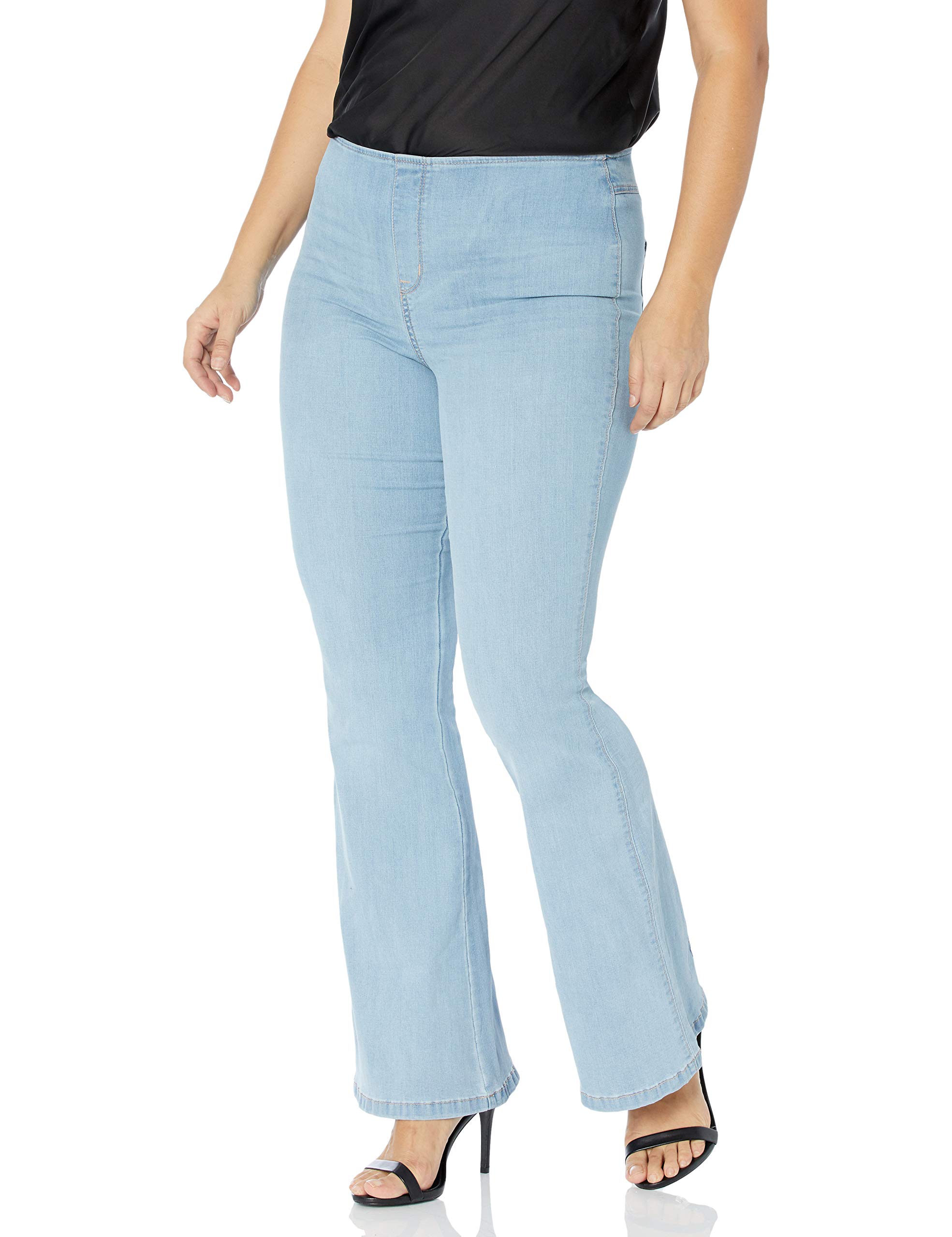 Vintage American Blues Women's Flare Jeans - Stretch Denim Pull-On Bootcut Pants for Casual Wear & Retro Style Outfits