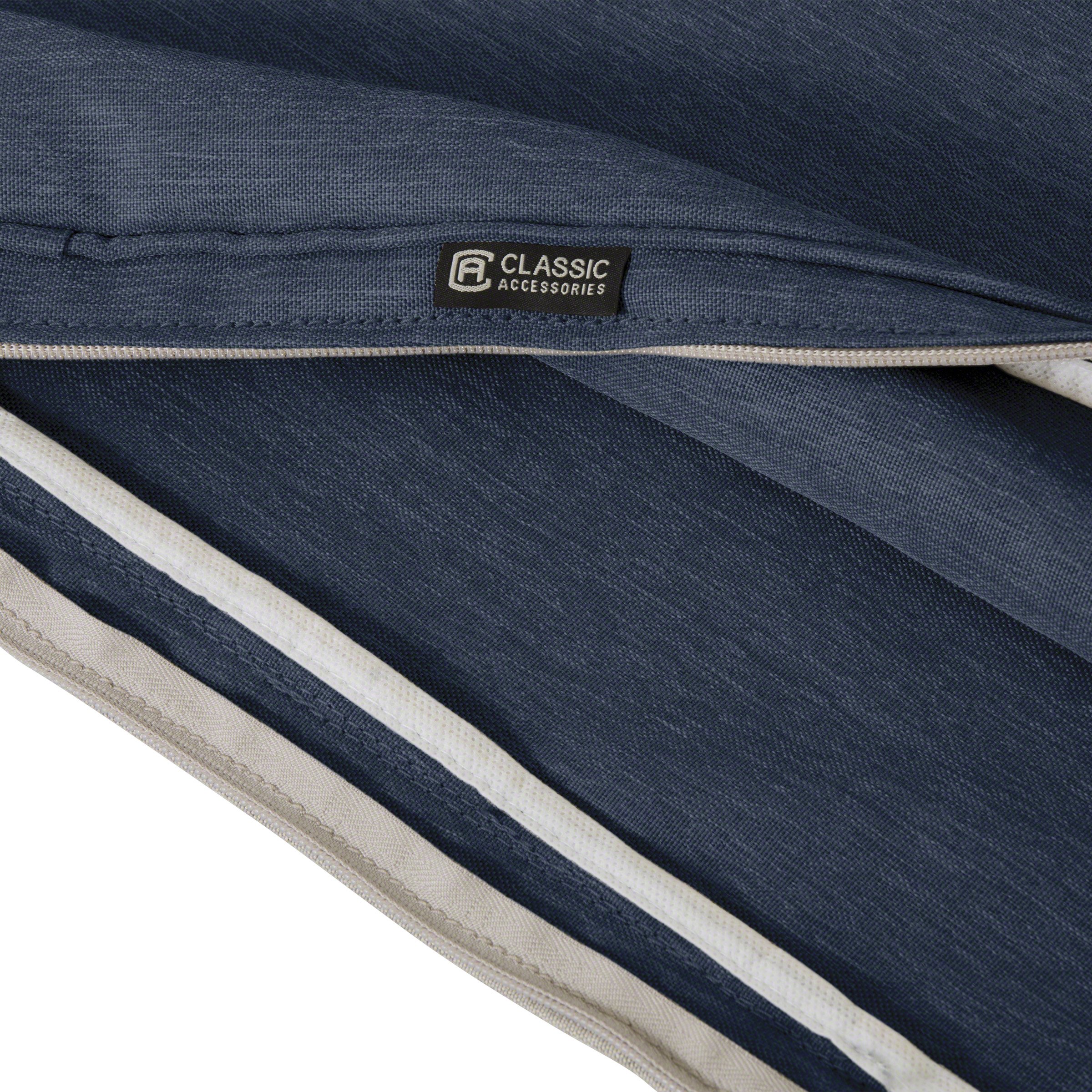 Classic Accessories Montlake 72x21 Outdoor Chaise Lounge Cushion - FadeSafe, Water-Repellent, Heather Indigo - Perfect for Patio, Poolside, and Garden Relaxation