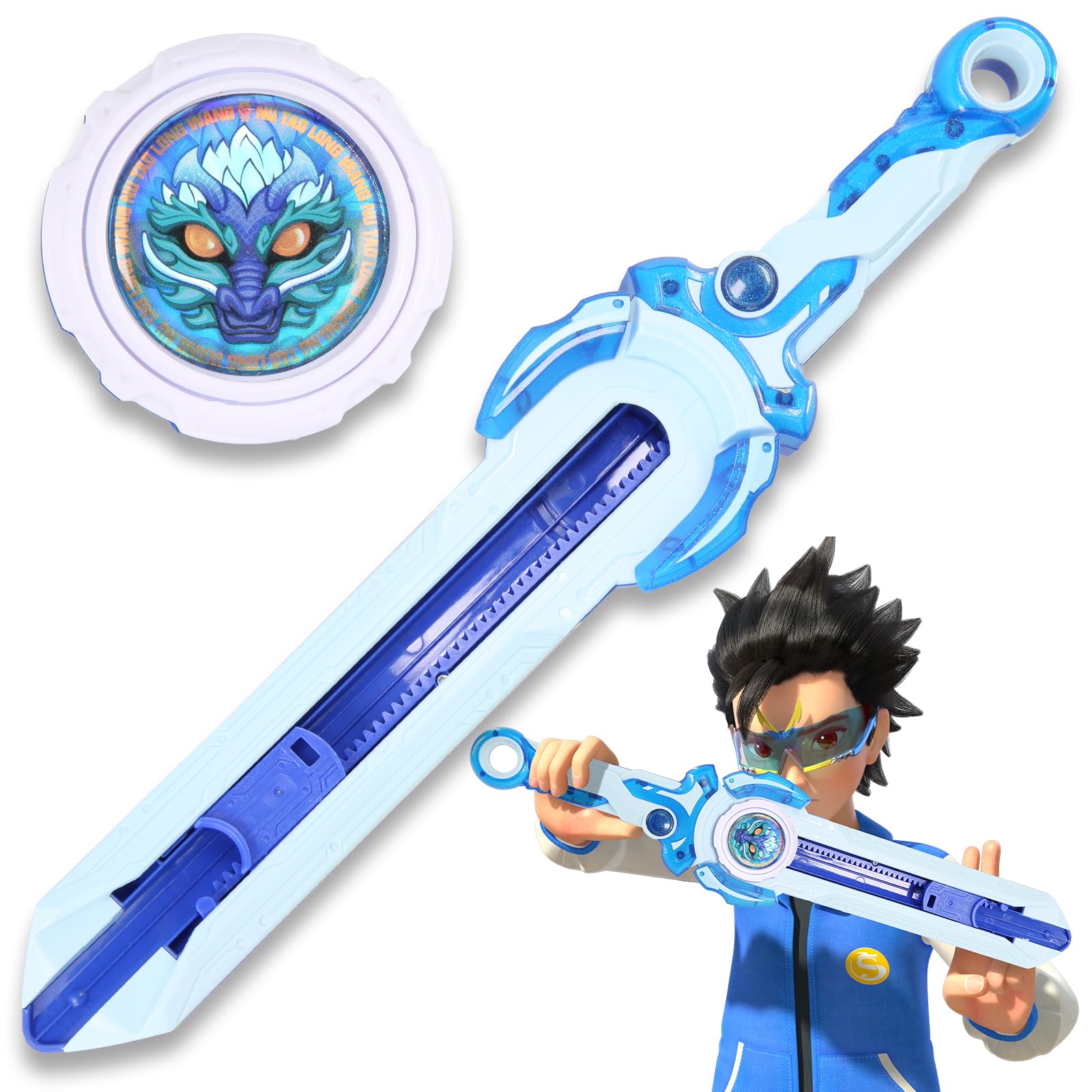 **INFINITY NADO Battle Toys Set - Spinning Top & Sword Launcher for Kids Ages 5-12 | Mini Battle Sword Toys for Boys & Girls | Perfect for Indoor & Outdoor Play, Birthday Gifts & Party Favors (Blue)**