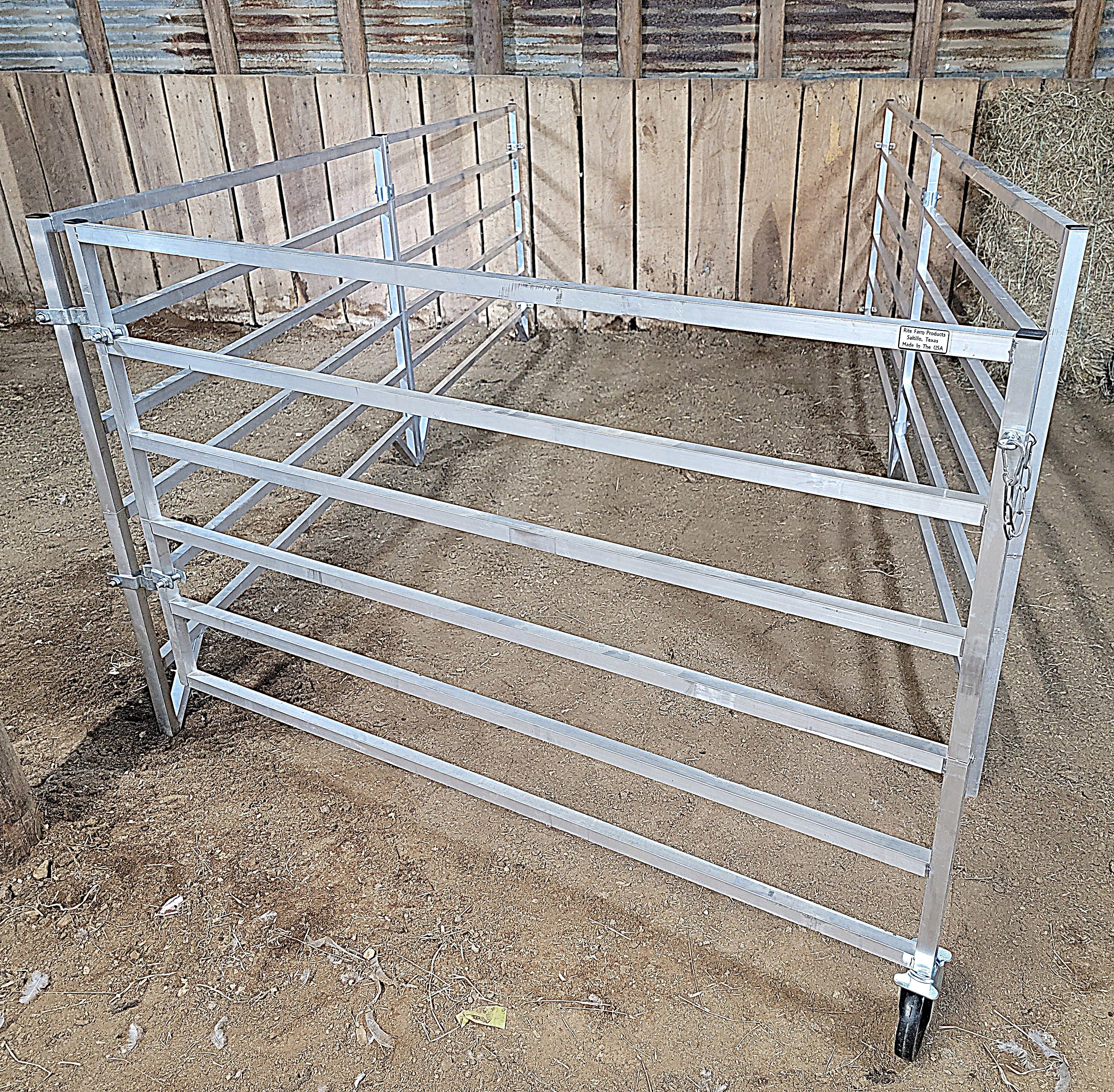 5 Ft X 10 Ft Aluminum Stall Kit with 6 Rails - Wall Mounted Horse Stall (4 Panels + 1 Gate) for Barns, Stables & Indoor Riding Arenas