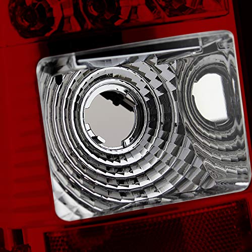 AKKON Red Clear LED Tail Lights Brake Lamps Pair for 2003-2006 Chevy Silverado & 2004-2006 GMC Sierra Pickup Trucks - Enhanced Visibility & Style for Night Driving & Off-Road Adventures