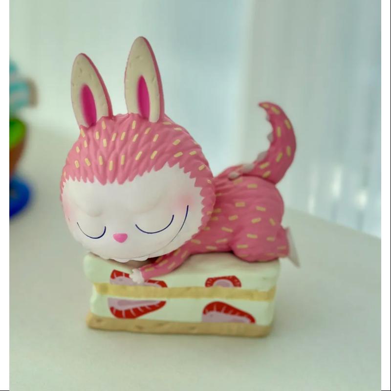 Labubu The Monsters Patisserie Series - Strawberry Fraisier Cake Collectible Figure | Cute Anime Character Display for Home Decor & Office Desk