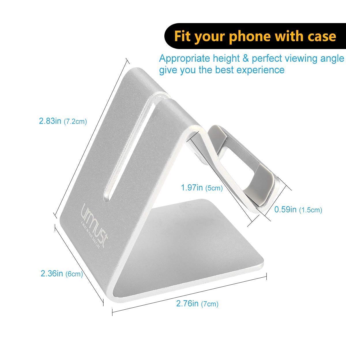 Urmust Ergonomic Adjustable Laptop Stand & Phone Holder Set (Silver) - Perfect for Home Office, Gaming, and Workspace Organization