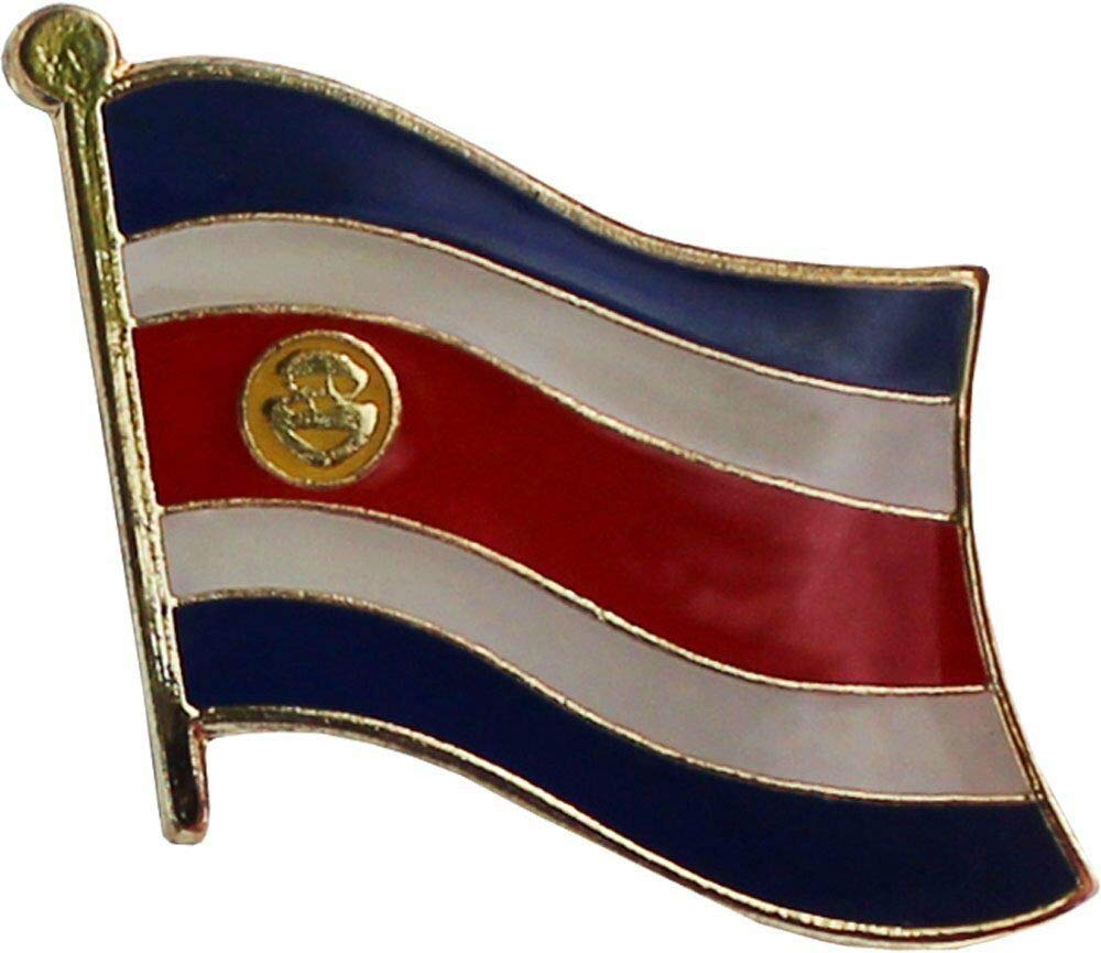 Wholesale Pack of 50 Costa Rica Country Flag Lapel Pins for Bike Hats & Motorcycle Gear - Durable Studs for Clothes & Accessories - Perfect for Biker Clubs, Travel Enthusiasts & Patriotic Events