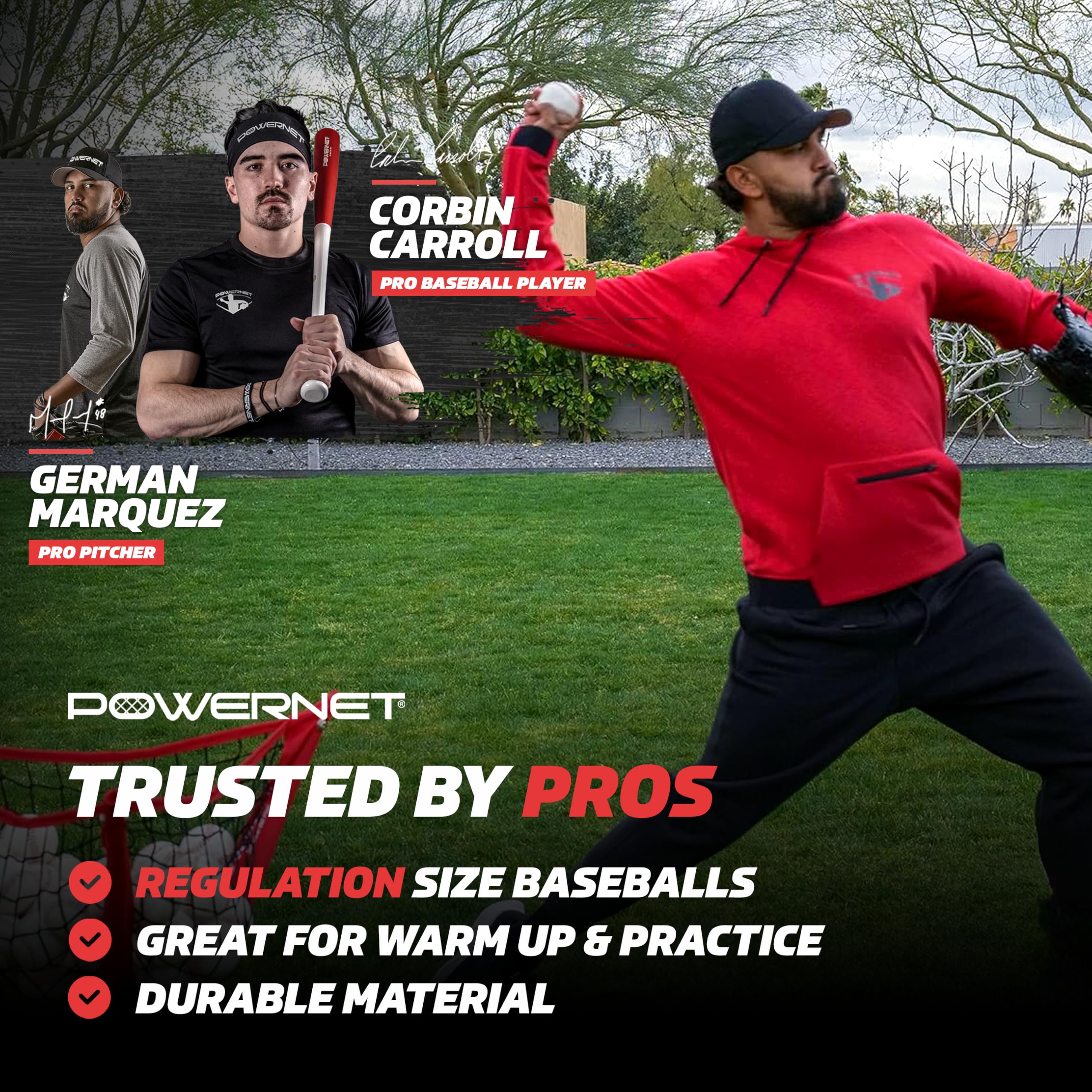 PowerNet Competition & Recreation Baseballs - 12-Pack Official Size Baseballs for Practice, Training & Games | Portable Pitching & Batting Equipment for Backyard, Field & Indoor Use