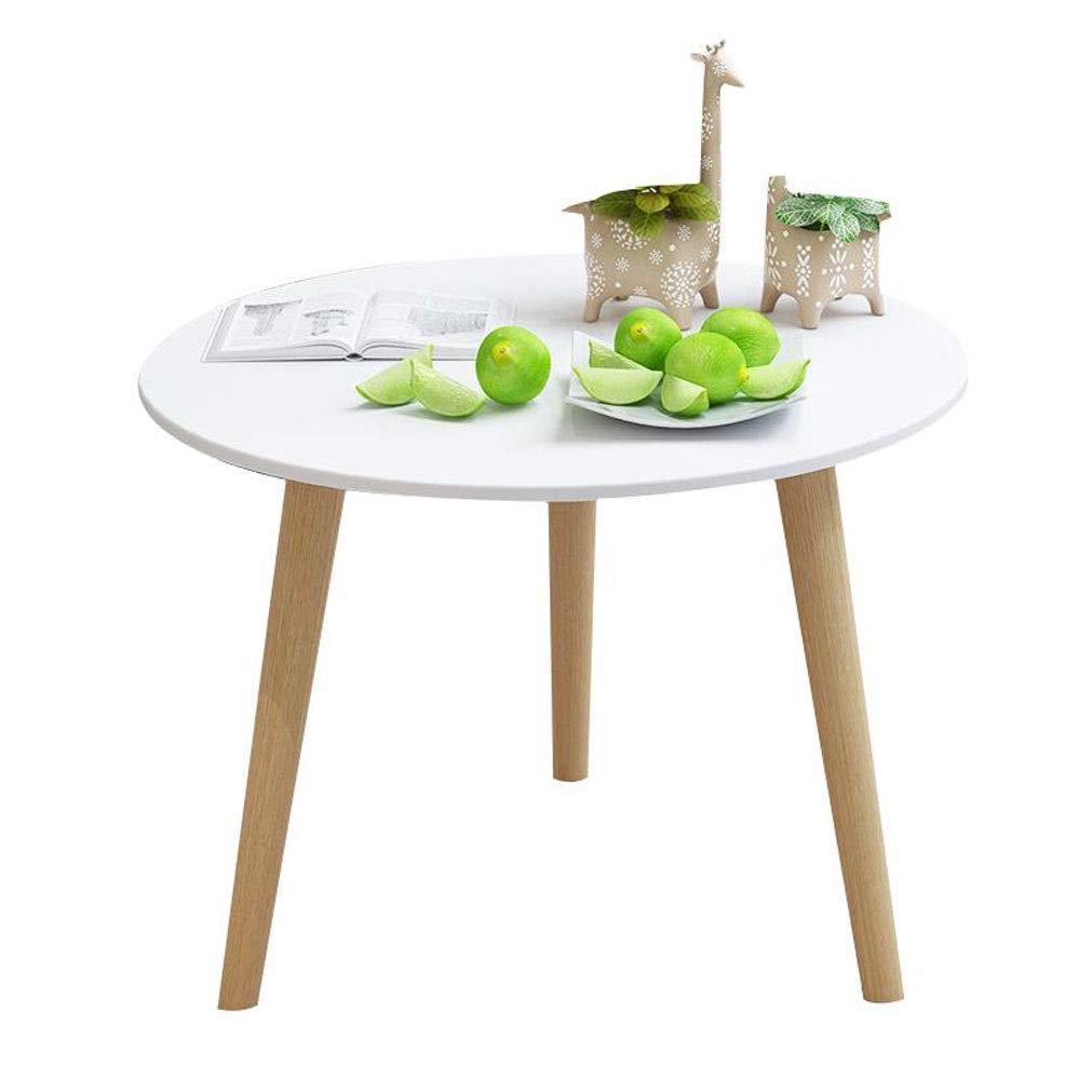 Modern White Wooden End Table - Round Side Table for Living Room, Bedroom & Office - Nightstand, Coffee Table, Snack Table - Perfect for Sofa, Lounge & Workspace
