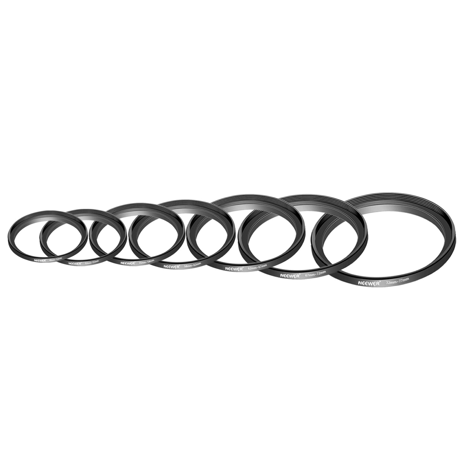 NEEWER 7-Piece Step-Up Lens Filter Adapter Rings Kit for DSLR & Mirrorless Cameras - Perfect for Photography, Videography & Outdoor Shooting