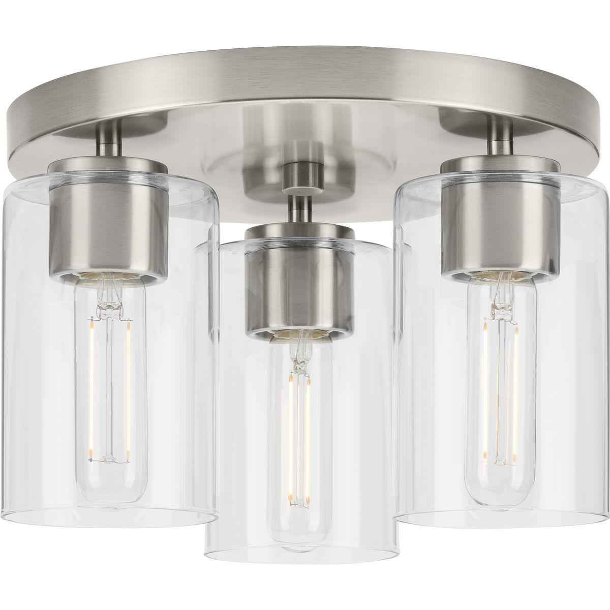 Cofield Collection 12 Inch 3-Light Flush Mount Ceiling Light Fixture P350237 - Perfect for Bedroom, Hallway & Entryway Lighting