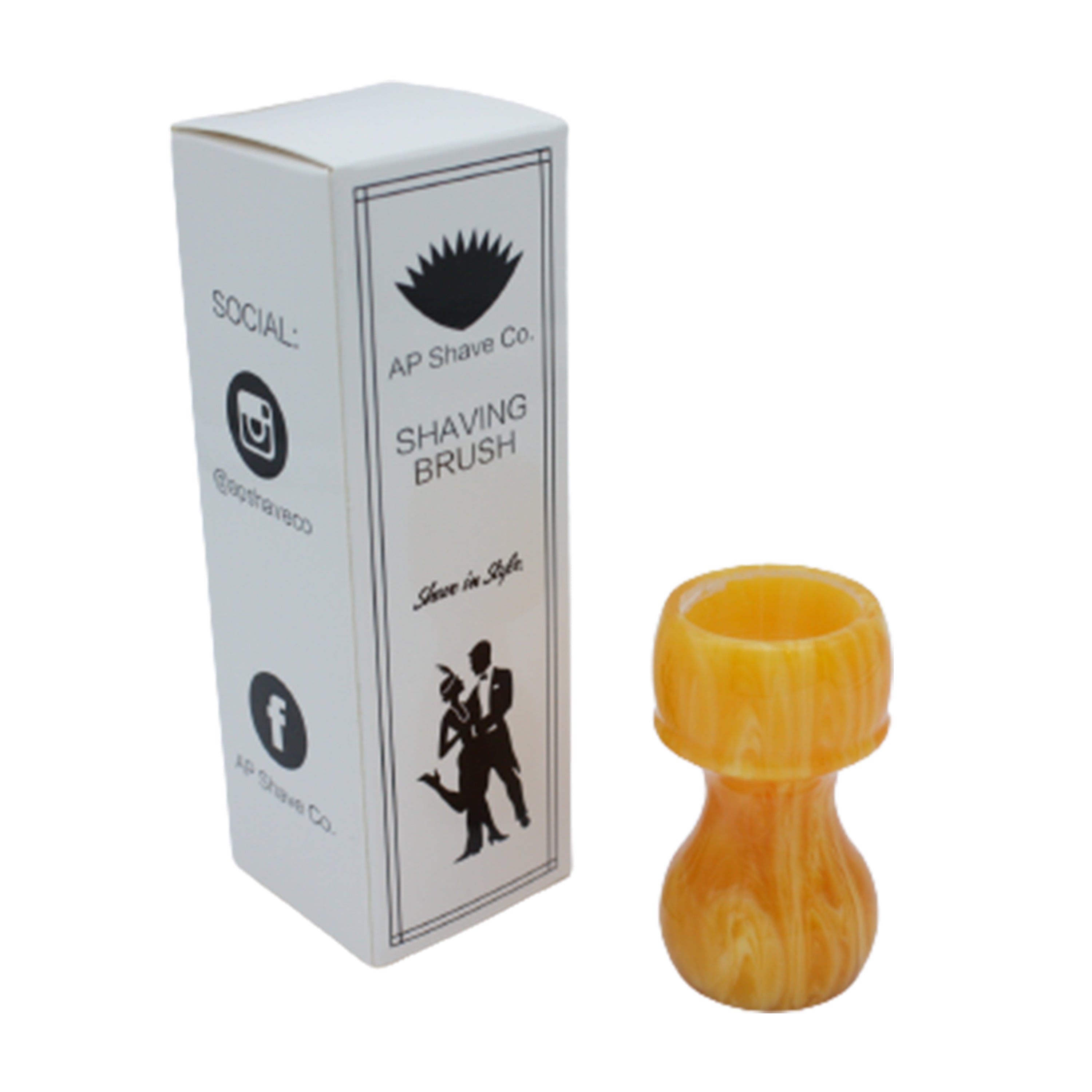 Premium Amber Handcrafted Shaving Brush Handle for Wet Shaving - Fits 24mm & 26mm Knots - Perfect for Barber Shops, Grooming Kits & Luxury Gifts