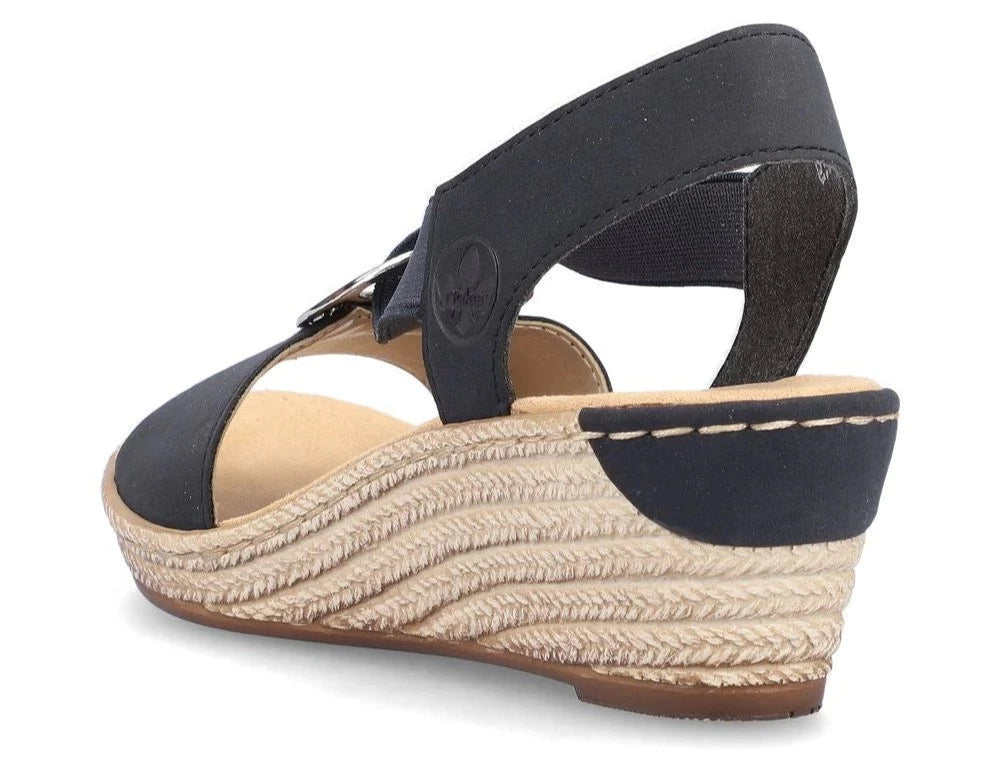 Rieker 624H6 Navy Blue Women's Comfortable Slip-On Shoes for Casual Wear & Everyday Use