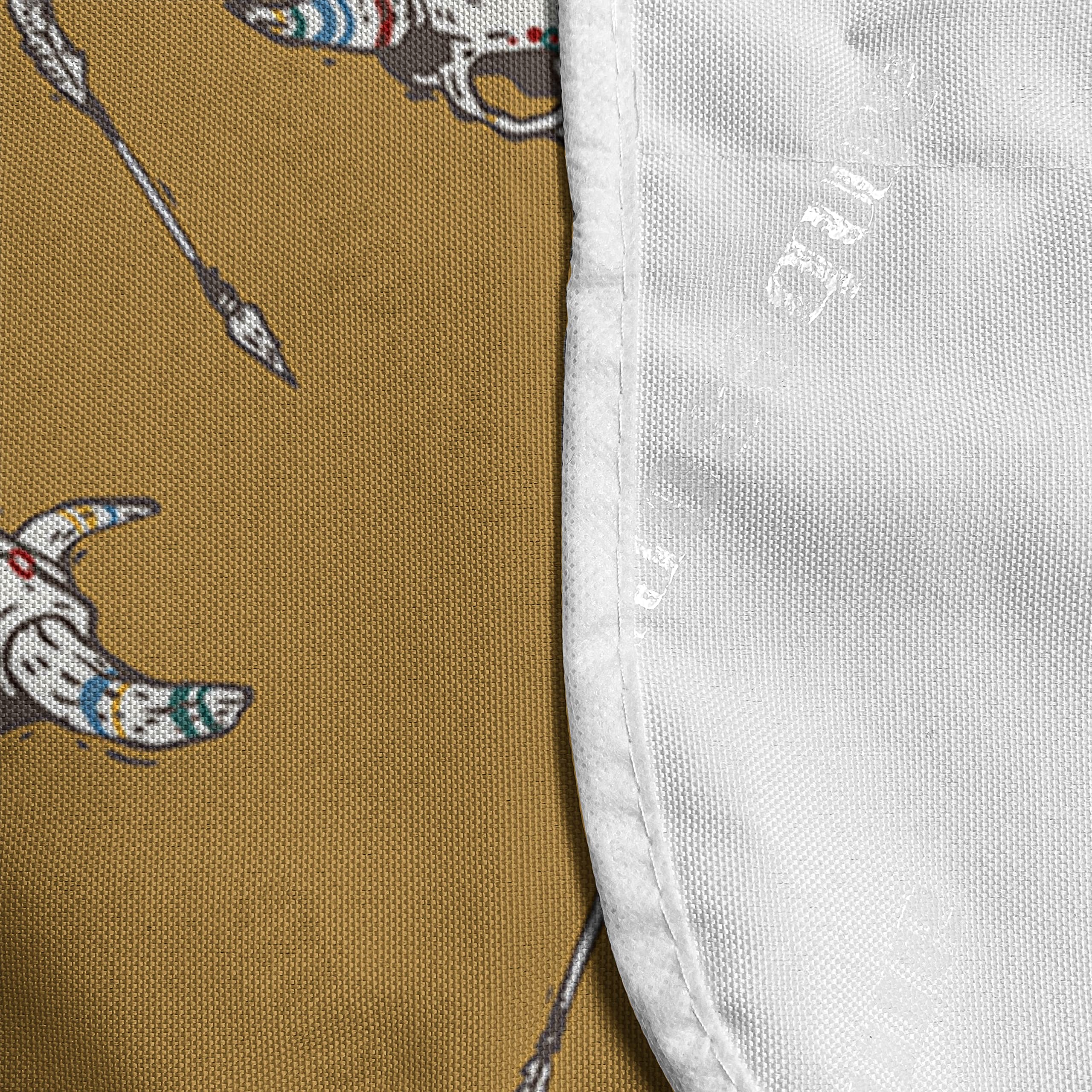 Ambesonne Rodeo Microwave Cover - Bohemian Cow Skull Print with Retro Feathers, Wild West Style Waterproof Kitchen Organizer with Pockets, 36x12 Inches, Pale Coffee & White - Perfect for Southwestern & Ranch Home Decor