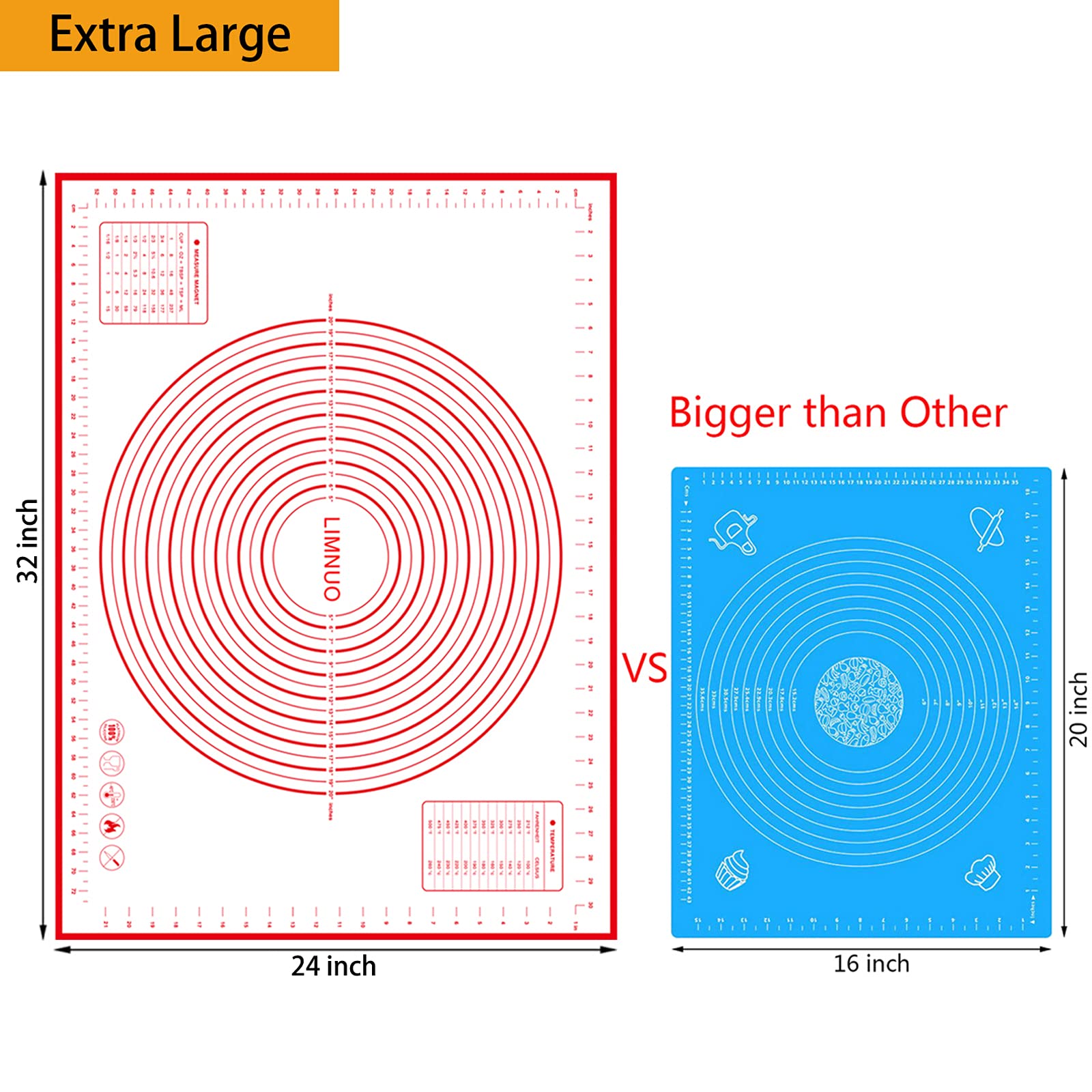 Premium Extra Thick Non-Stick Silicone Baking Mat - 24
