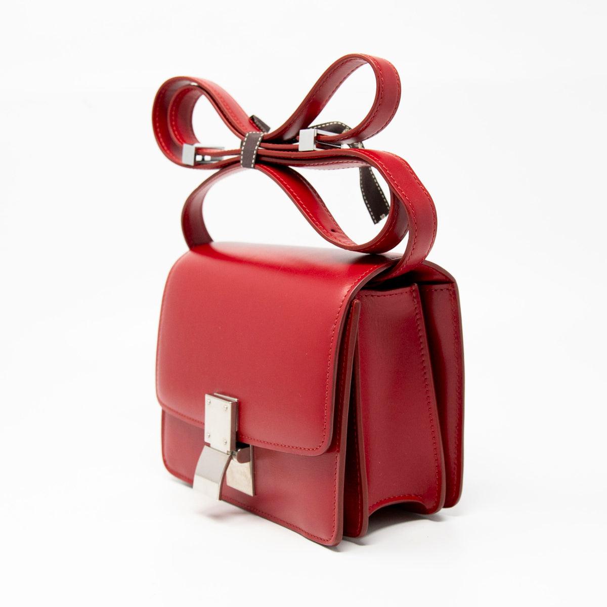 Celine Red Small Box Bag - Genuine Leather Crossbody Purse for Women | Perfect for Date Night, Parties & Everyday Use