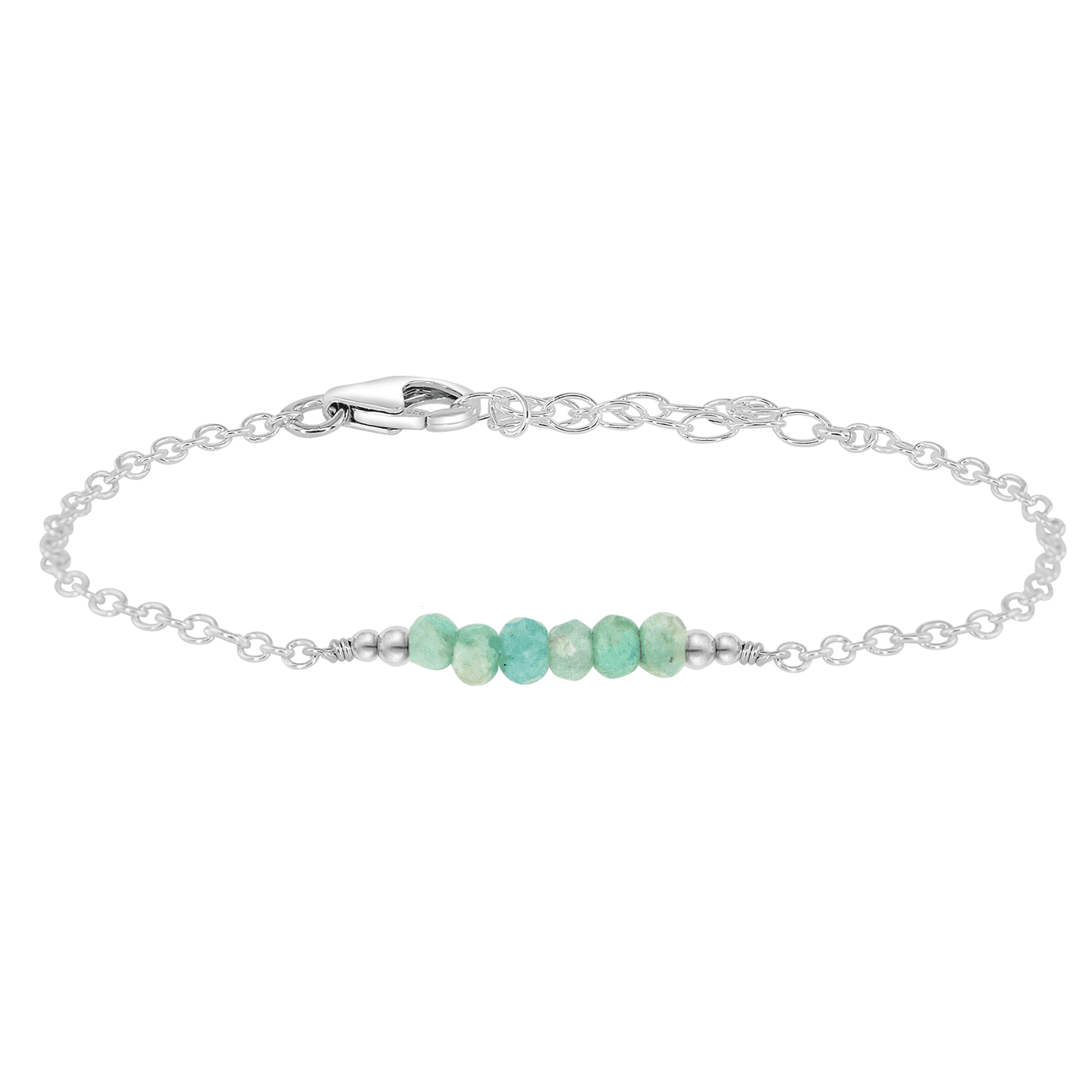 Sparkling Green Amazonite Gemstone Faceted Bead Bar Bracelet for Women | Handmade Healing Crystal Jewelry | Perfect for Yoga, Meditation & Boho Fashion