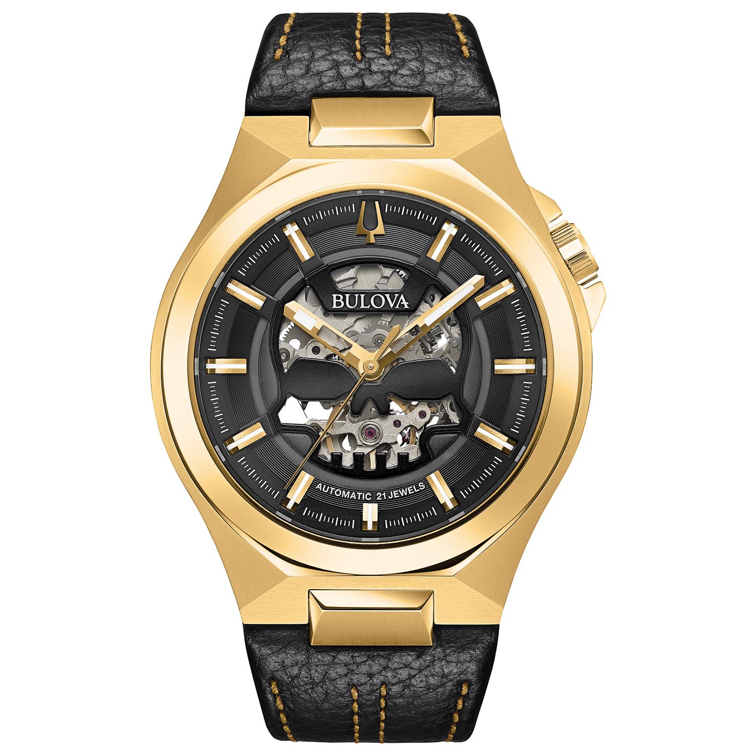 Bulova Maquina Automatic Men's Watch - Genuine Leather Strap, Self-Winding Movement, Silver-Tone Case - Perfect for Business, Casual & Formal Occasions