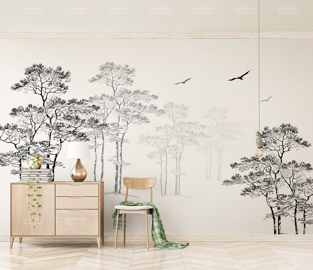 Tall Trees Wallpaper Murals - Premium Peel & Stick Wall Decals for Living Room, Bedroom & Office - Transform Your Space with Nature-Inspired Decor