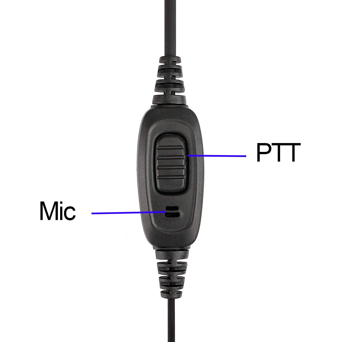 Retevis 10-Pack Two Way Radio Earpiece with Microphone - Single Wire Earhook Headset Compatible with Baofeng BF-888S, UV-5R, H-777, RT22, Arcshell AR-5 Walkie Talkies - Perfect for Security, Construction, and Event Staff Communication