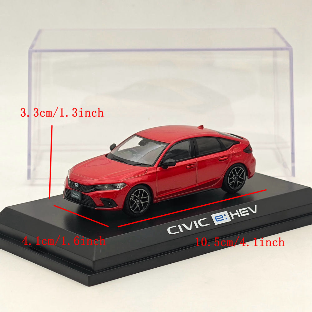 1/43 Scale Honda Civic FL4 E-HEV Premium Diecast Model Car - Crystal Red Metallic - Collectible Hobby Japan Toy for Display & Gift Giving
