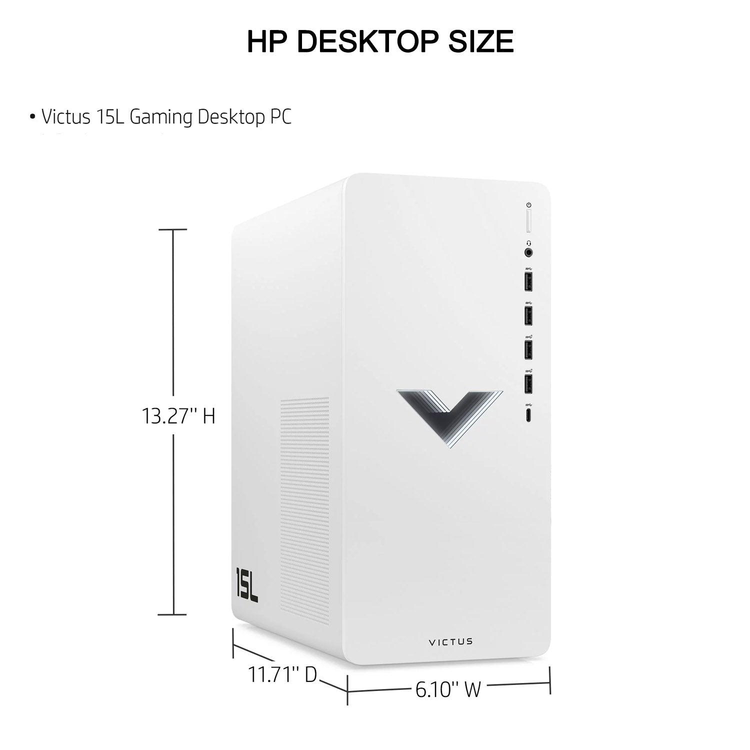 HP Victus 15L Gaming Desktop PC - AMD Ryzen 5 Processor, 8GB RAM, NVIDIA GeForce RTX 4060 GPU, 512GB SSD, Windows 11 Home (White) - Perfect for Gaming, Streaming & Home Office Work