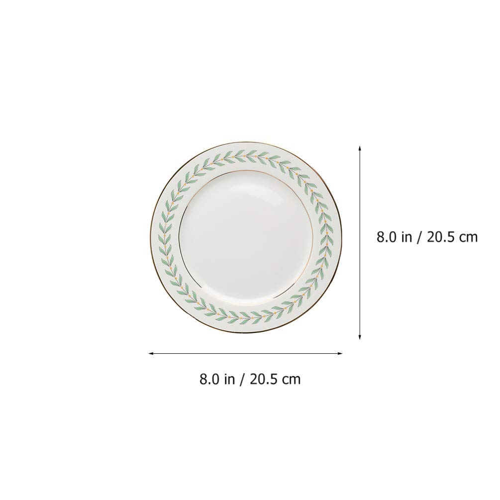 Hemoton 2pcs Leaf Ceramic Plates - Vintage Salad & Dessert Plates for Party Serving