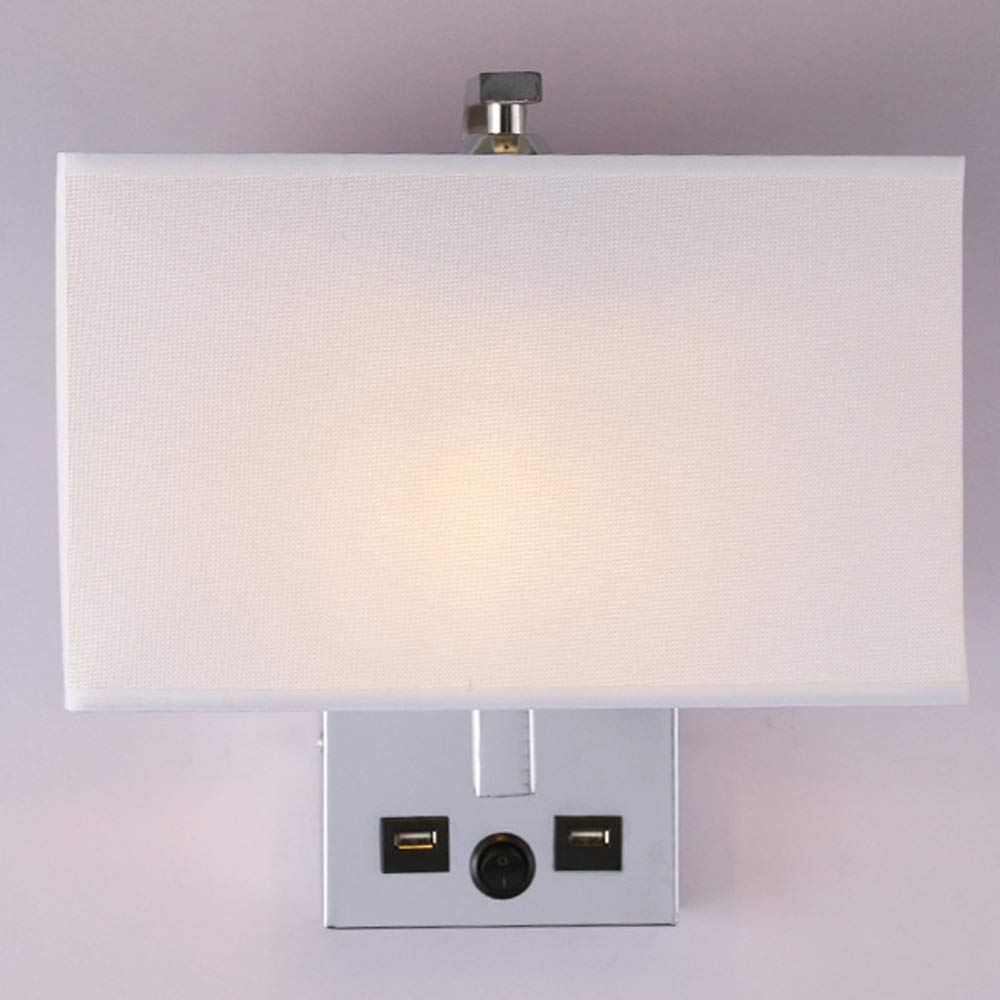Modern Minimalist LED Wall Lamp with USB Charging - Fabric Bedside Sconce for Bedroom, Living Room, Hotel & Restaurant Decor - Soft Ambient Lighting for Relaxation & Reading