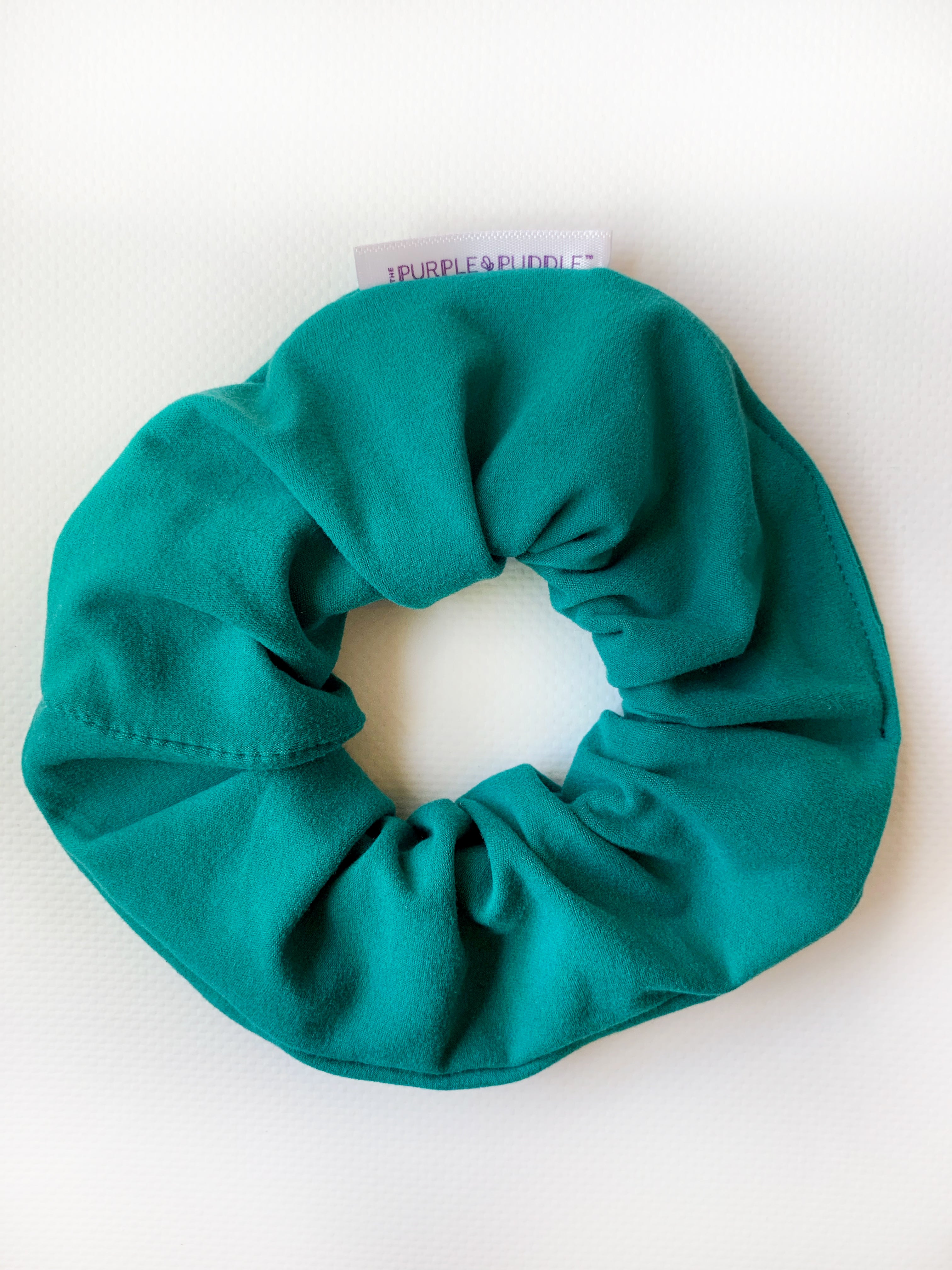 Teal Blue Hair Scrunchie - Soft Elastic Hair Tie for Women & Girls - Perfect for Workouts, Yoga, and Everyday Use