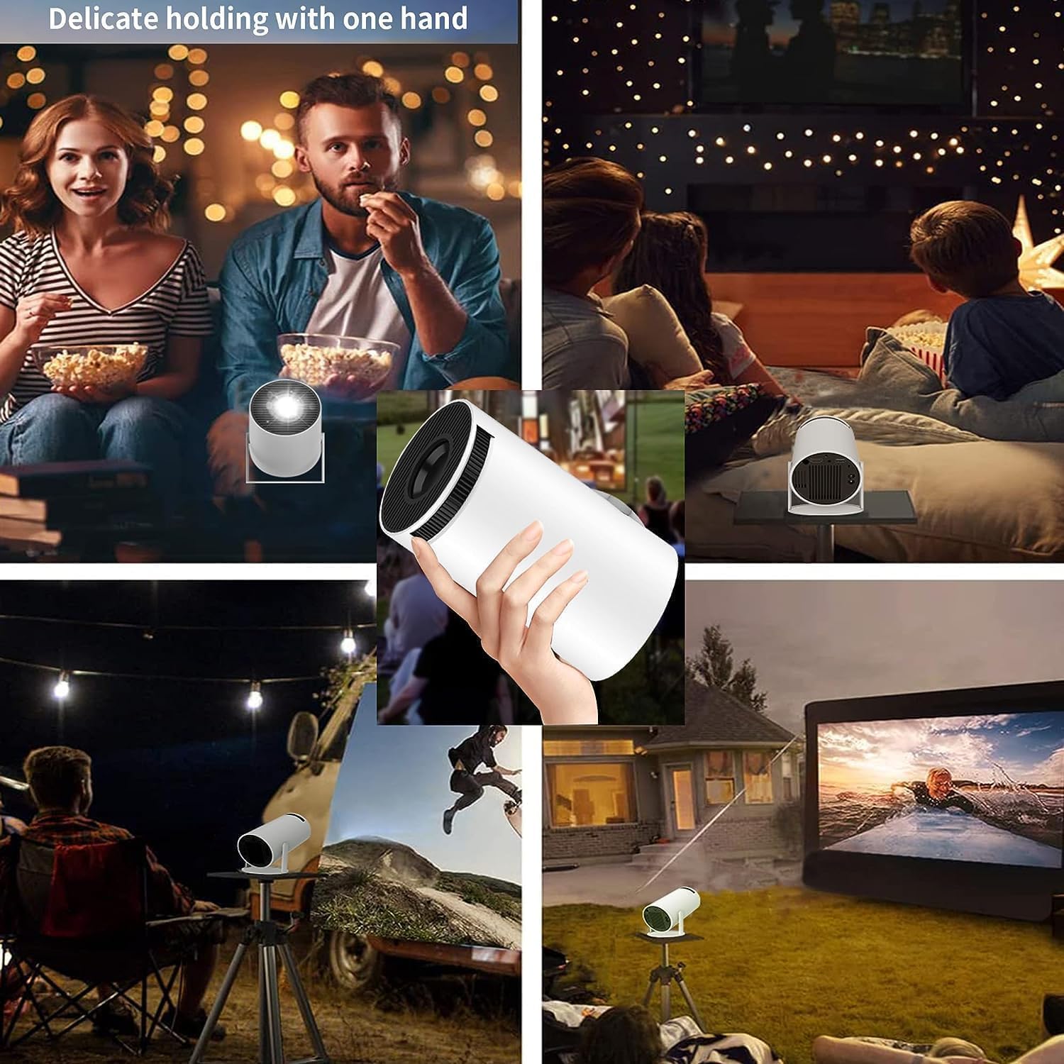 4K Mini Projector with WiFi Bluetooth 5.0 - Home Theater for Movies Outdoors