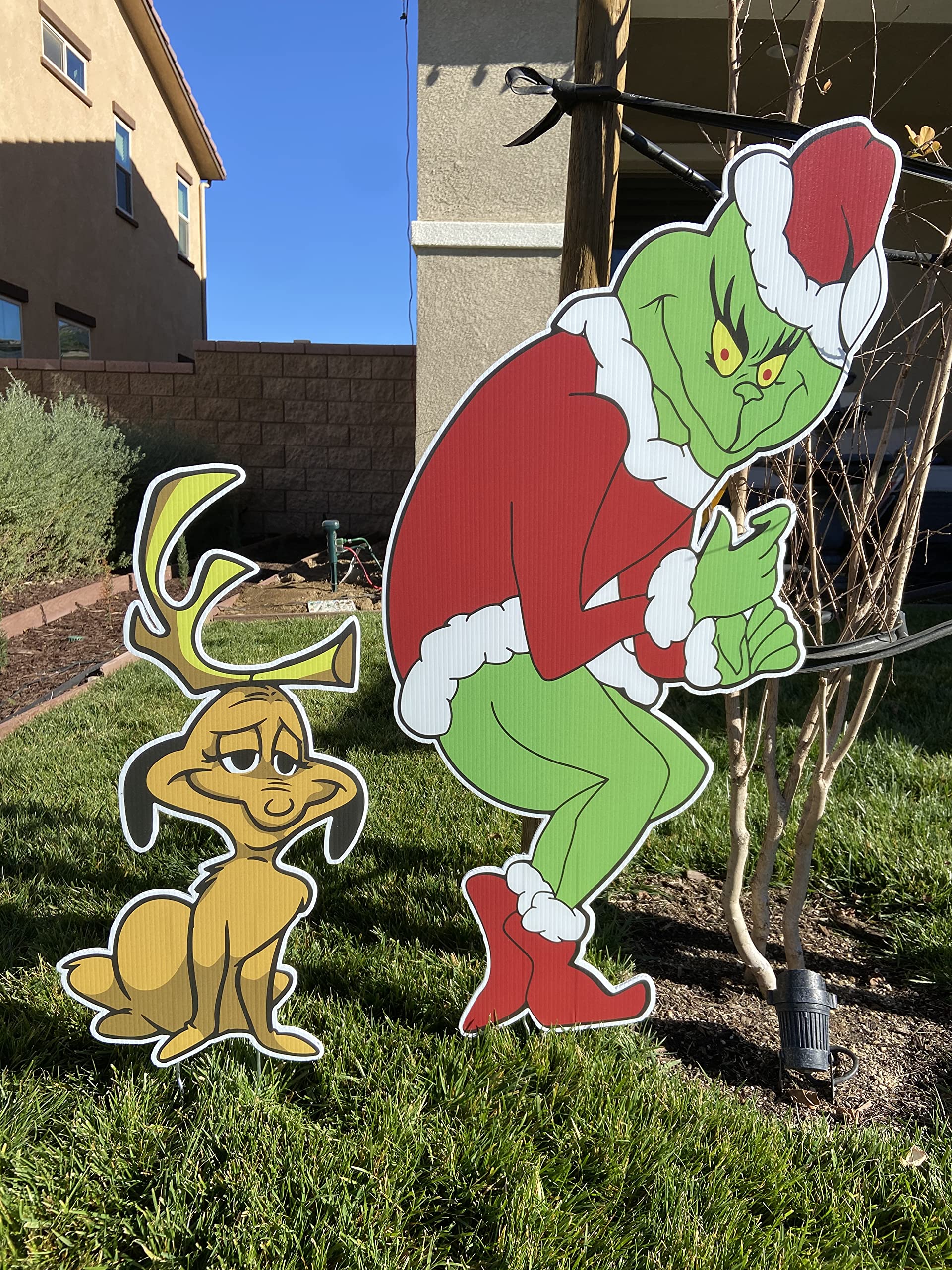 Double-Sided Who Ville Yard Sign - 3ft Christmas Lights Decor for Outdoor Holiday Display