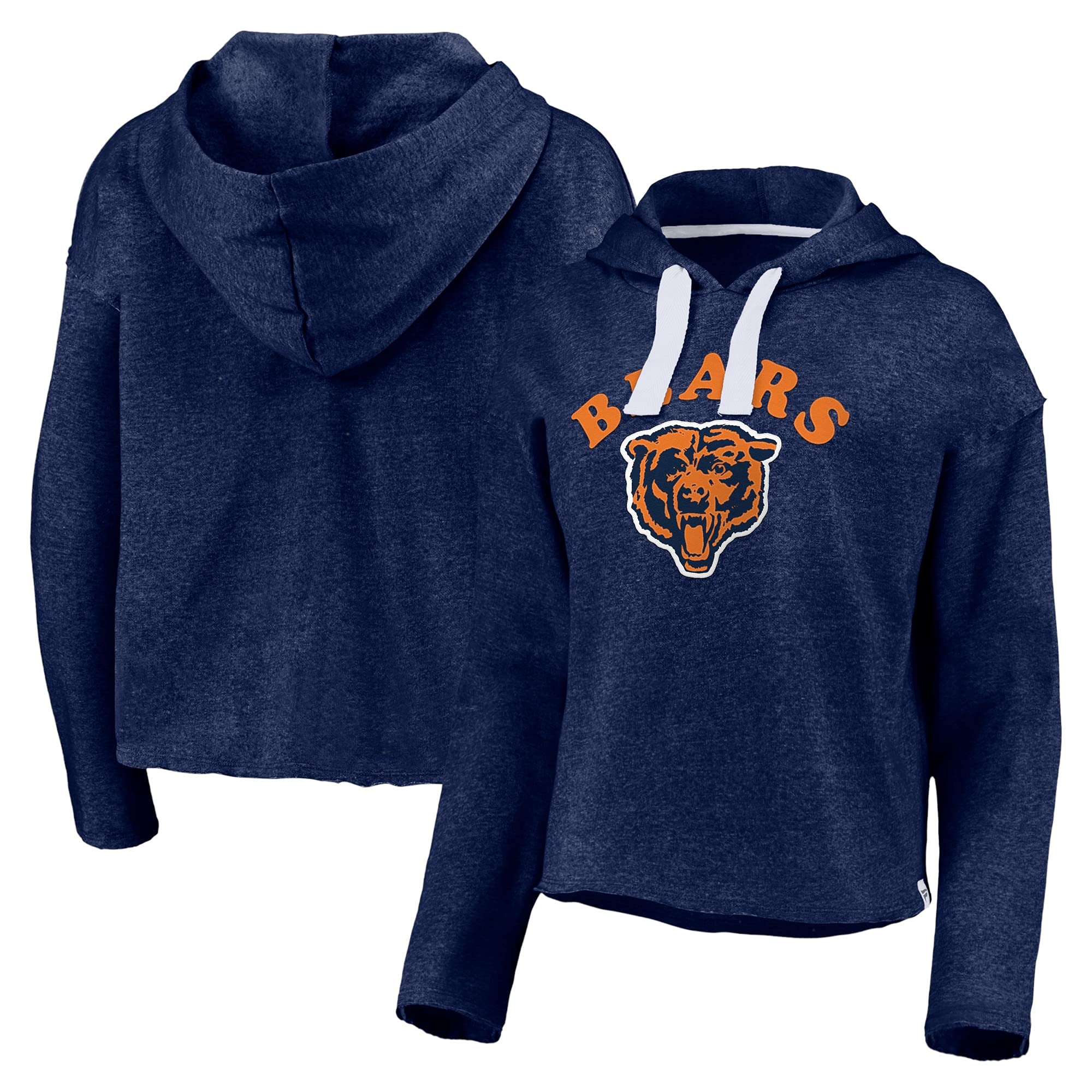 Fanatics Women's NFL Vintage Arc Cropped Hoodie - Soft Heathered Pullover with Raw Edge Design | Perfect for Game Day, Casual Wear & Sports Outfits