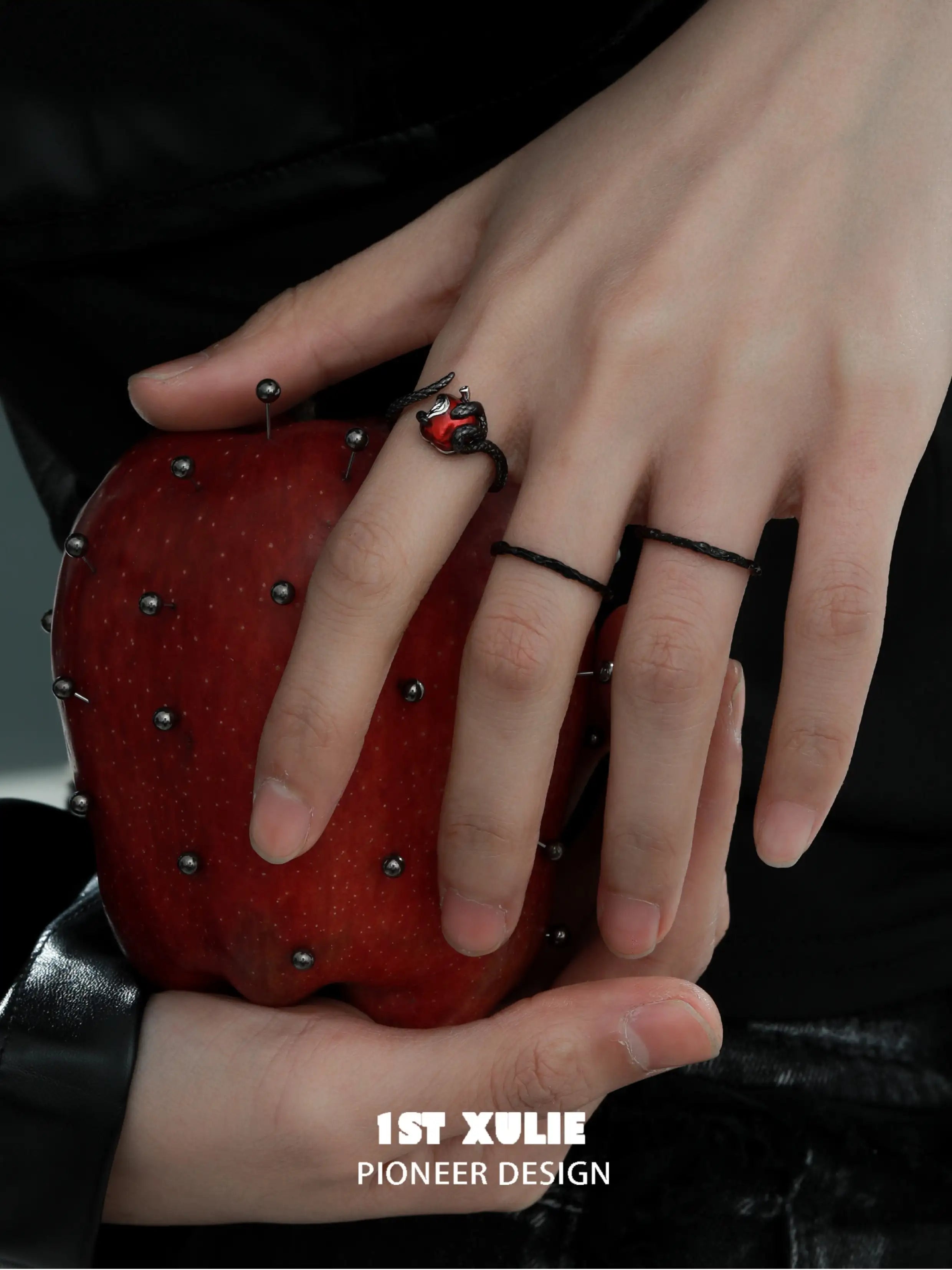 Forbidden Love Viper's Apple S925 Sterling Silver Open End Ring™ - Elegant Gothic Jewelry for Women, Unique Statement Piece for Parties, Weddings & Everyday Wear