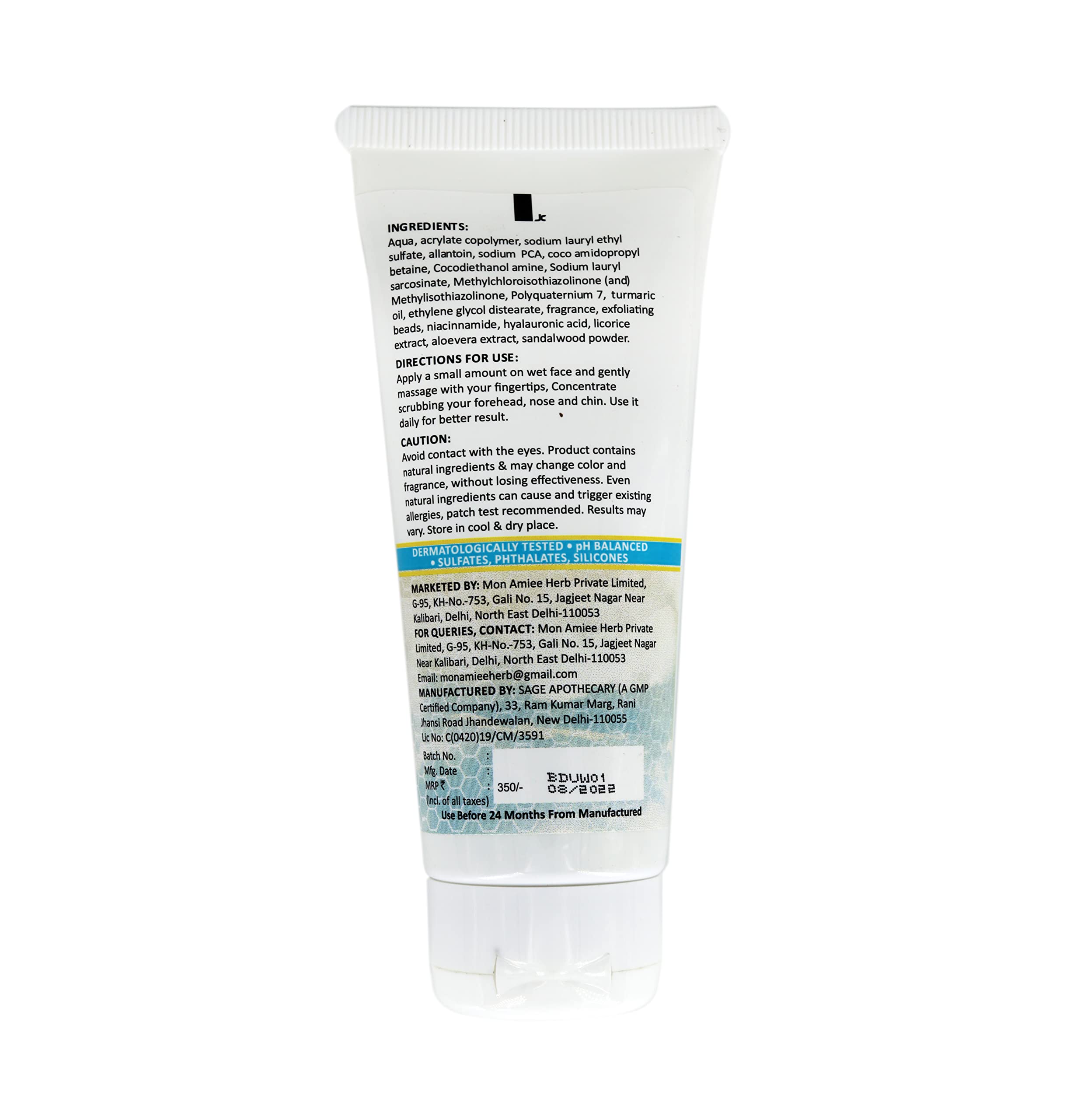 Ubtan Face Wash for Tan Removal - Biodivine Natural Herbal Face Cleanser | Brightening & Glow for Daily Skincare Routine