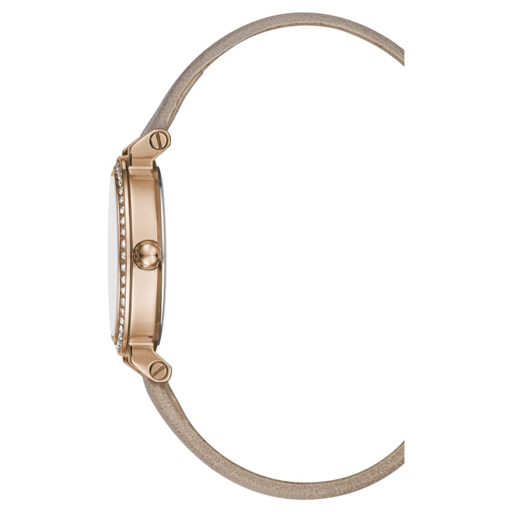 BCBGMAXAZRIA Women's Quartz Rose Gold Stainless Steel Watch with Brown Leather Strap BG50674002 - Perfect for Office, Party & Everyday Wear