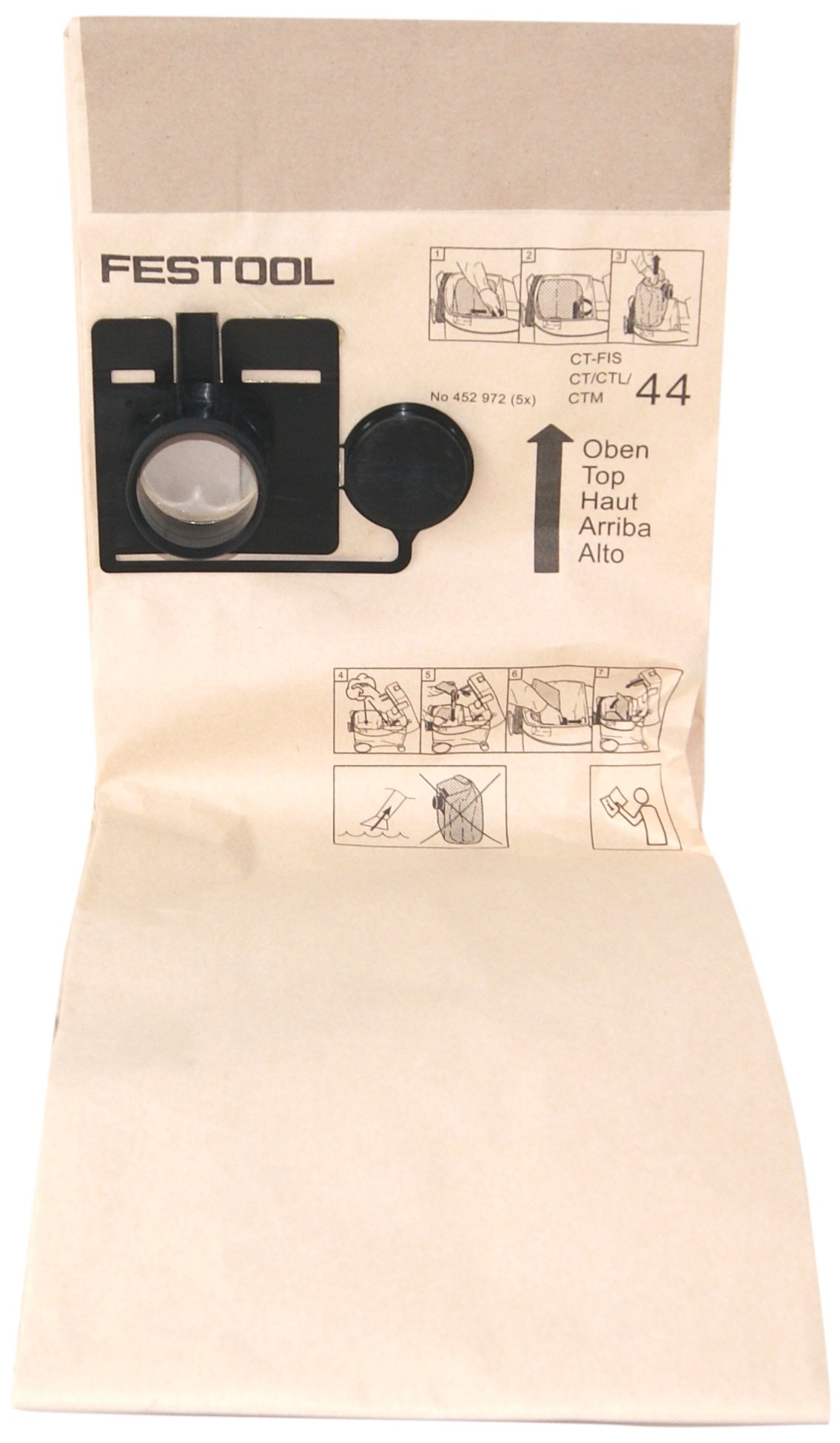 Festool FIS-CT 44/5 Dust Extractor Filter Bags - 5-Pack Multi-Color Replacement for Dust Collection Systems | Perfect for Woodworking, Construction & DIY Projects