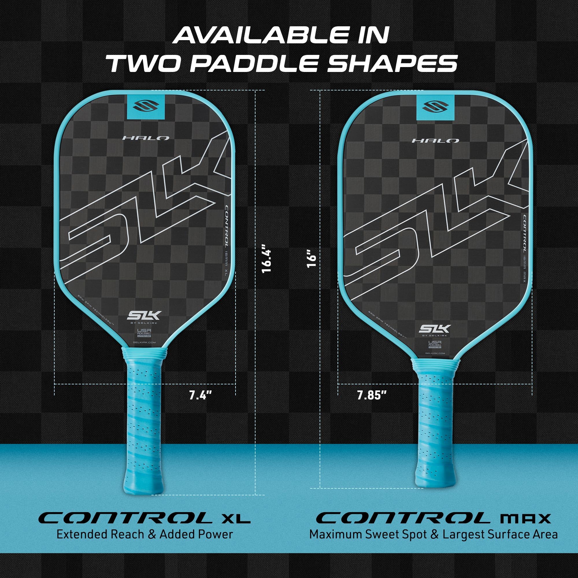Selkirk SLK Halo Raw Carbon Fiber Pickleball Paddle - USA Designed T700 Power/18k Ultraweave Control/Kevlar Linkweave Pro | Premium Pickleball Equipment for Competitive Play & Tournament Use